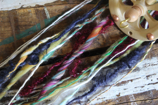 SPINDLING Method 7 - Spinning a color-blocked art yarn as a single