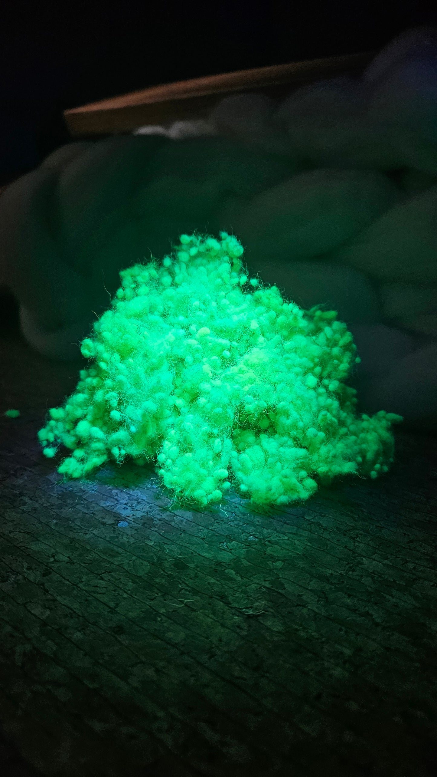 GREEN GLOW Dyed Fine Wool Nepps - 1 ounce