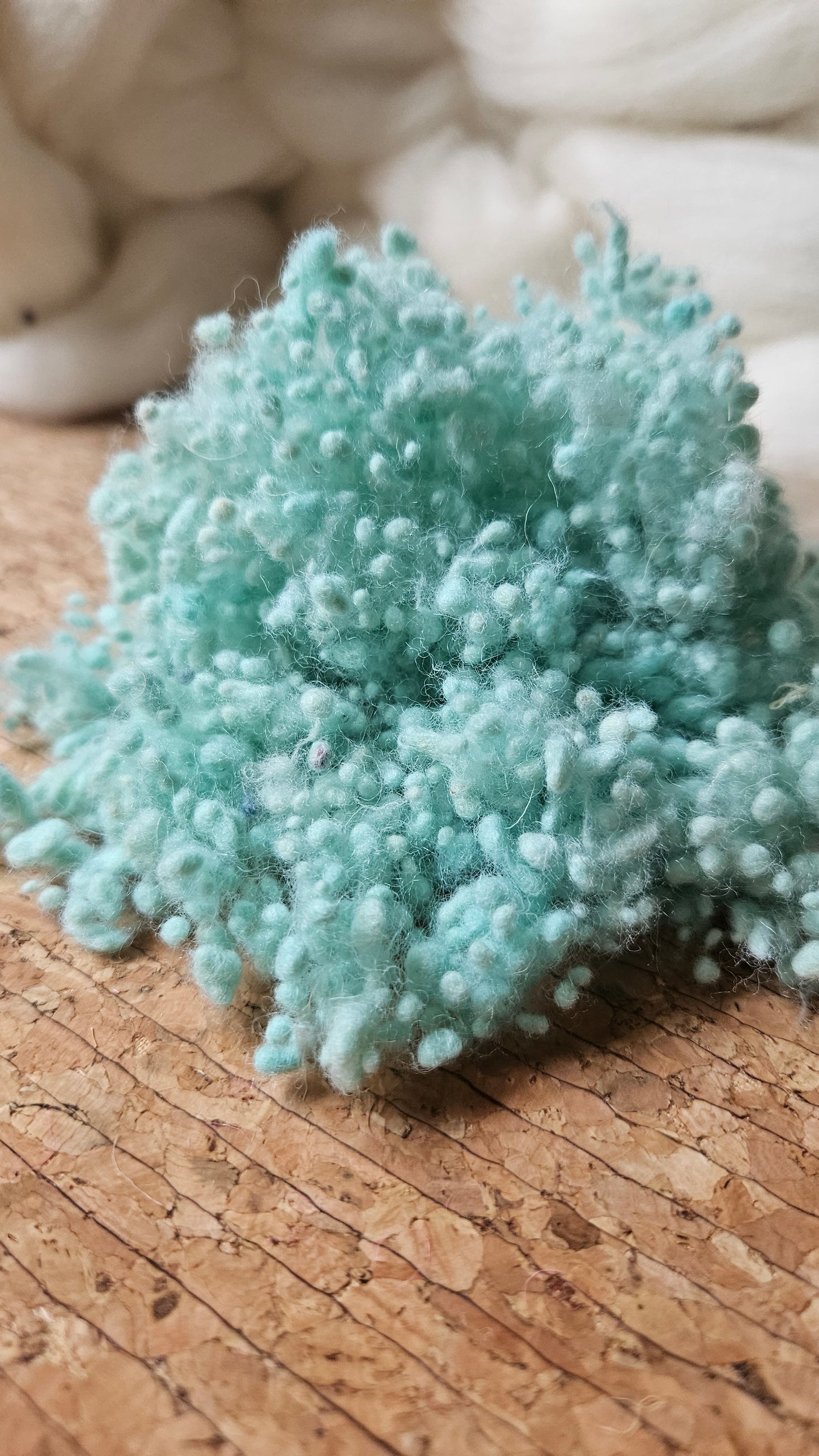 BLUE GLOW Dyed Fine Wool Nepps - 1 oz