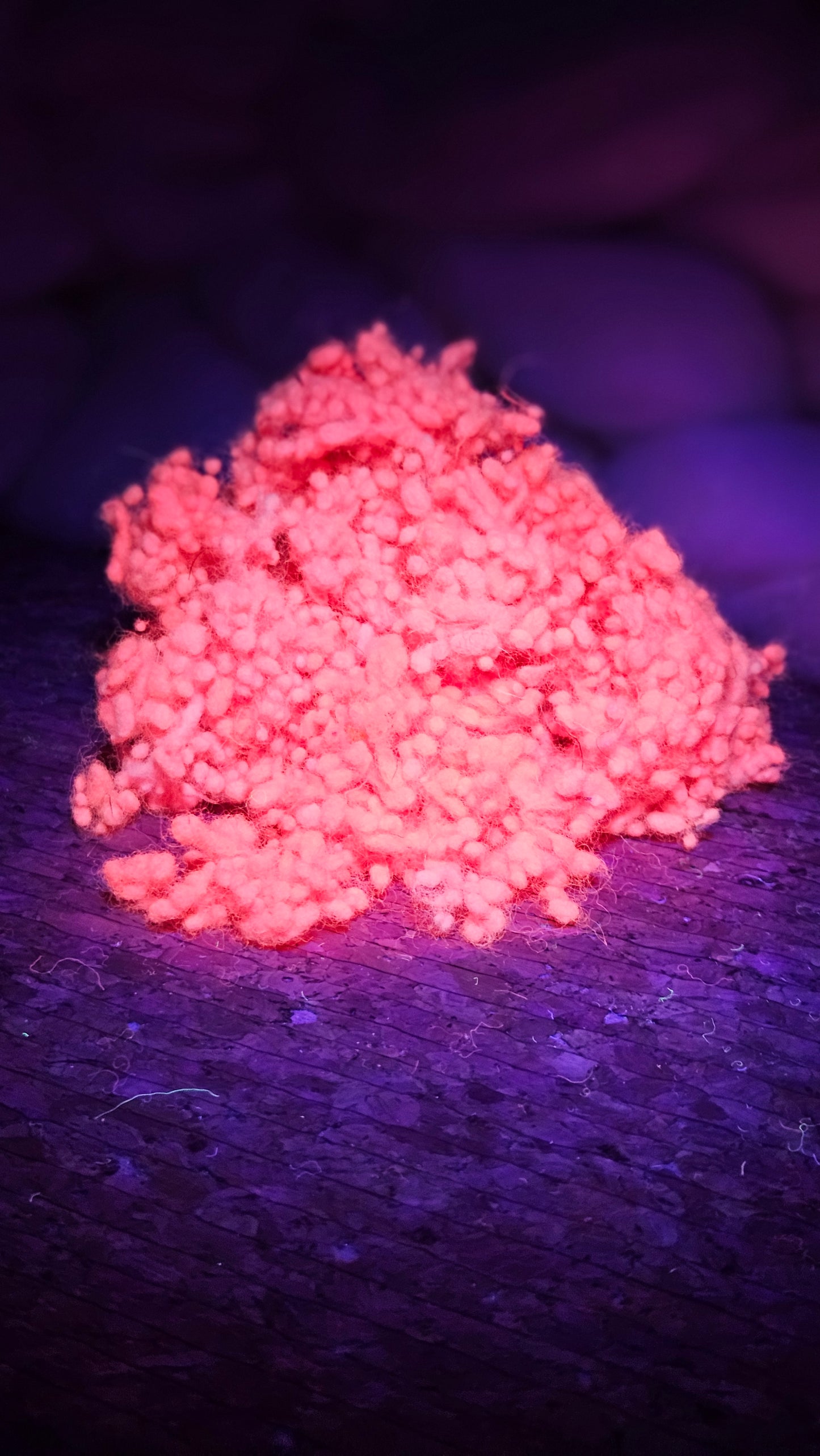 RED GLOW Dyed Fine Wool Nepps - 1 ounce