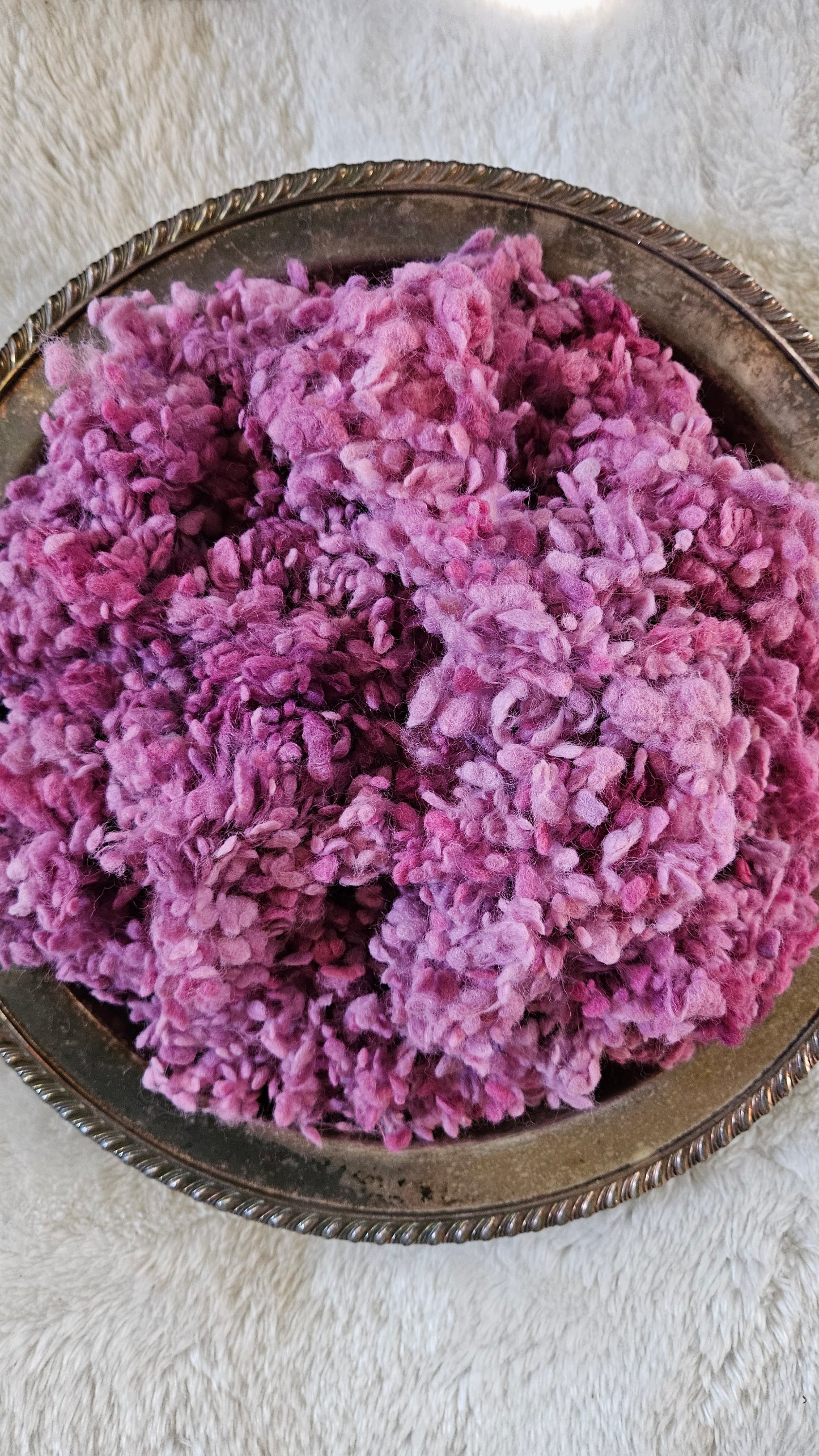 LILAC - rare hand-dyed cotton nepps for fiber blending, felting, and papermaking - 1 oz | 28 g