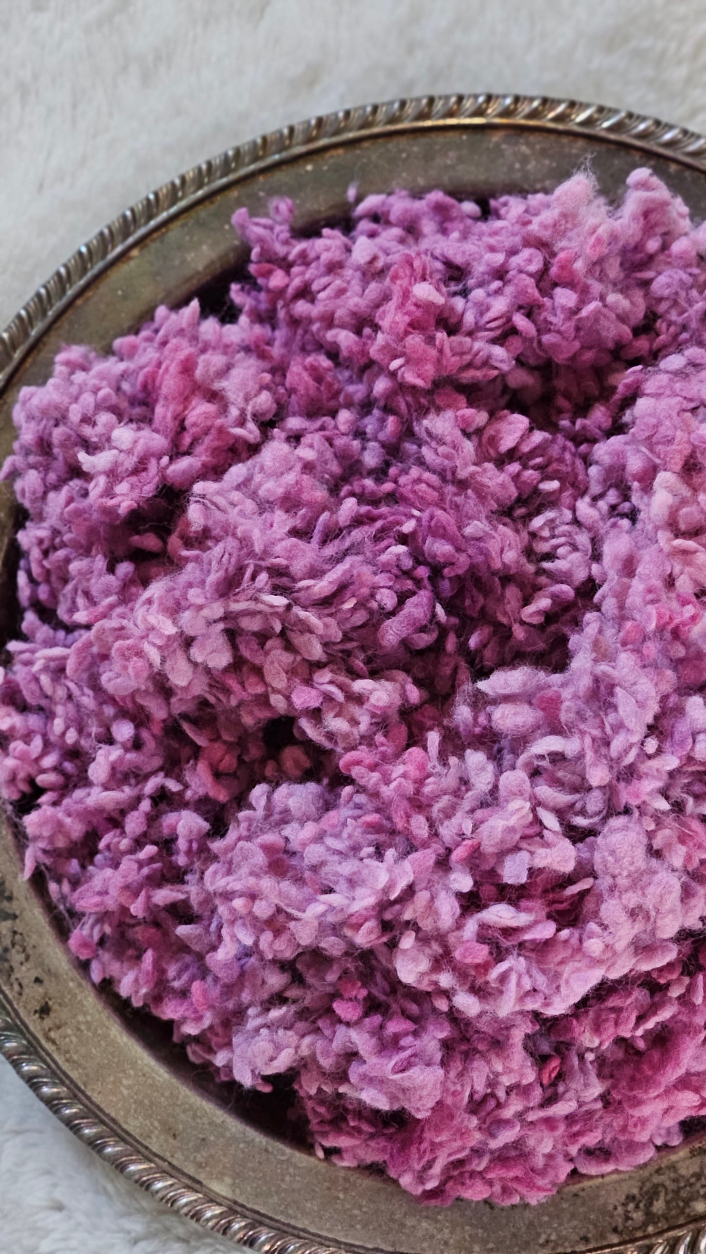 LILAC - rare hand-dyed cotton nepps for fiber blending, felting, and papermaking - 1 oz | 28 g