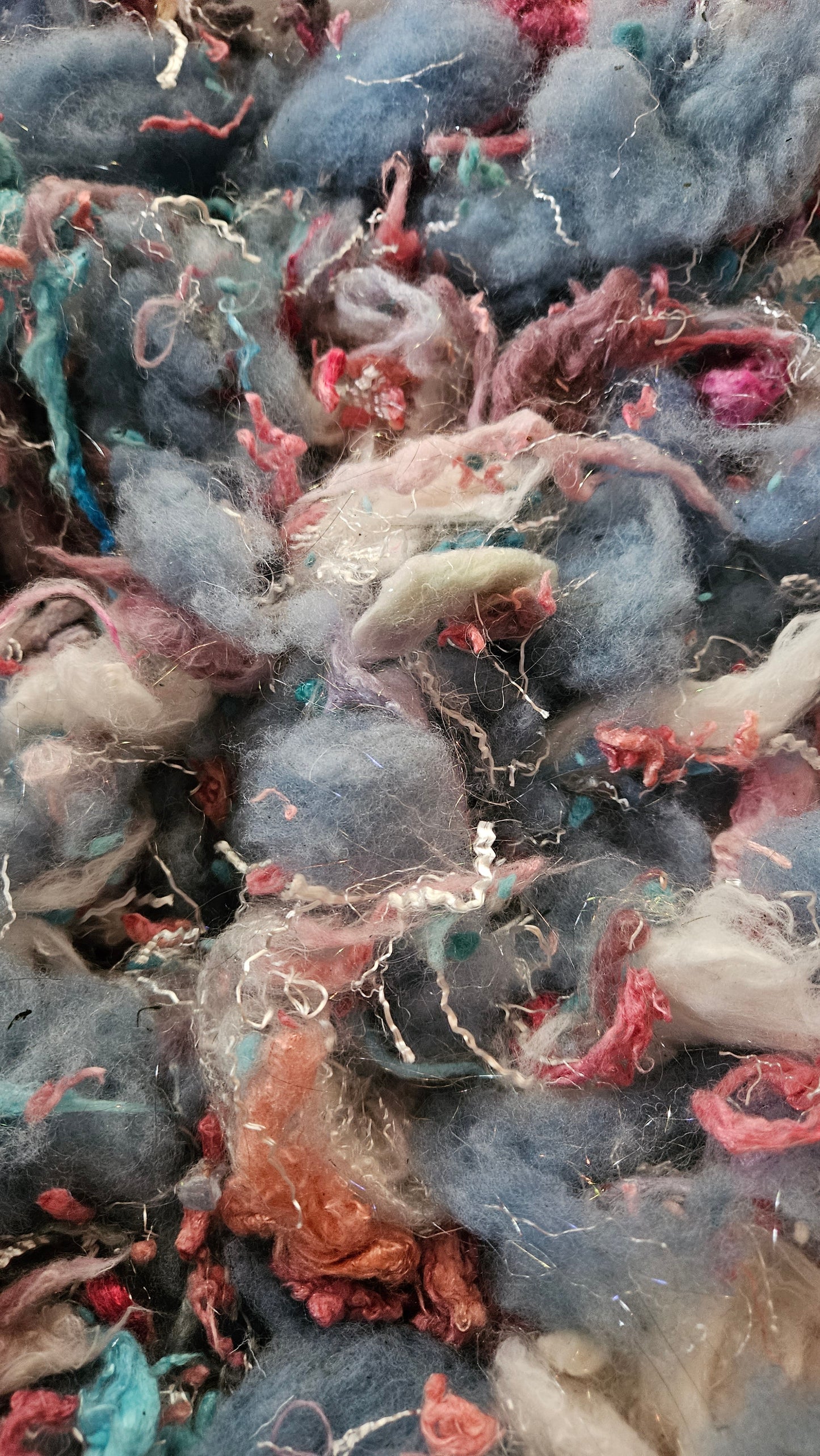 SKY BLUE PINK Fiber Art Texture Blend - 1.5 ounces