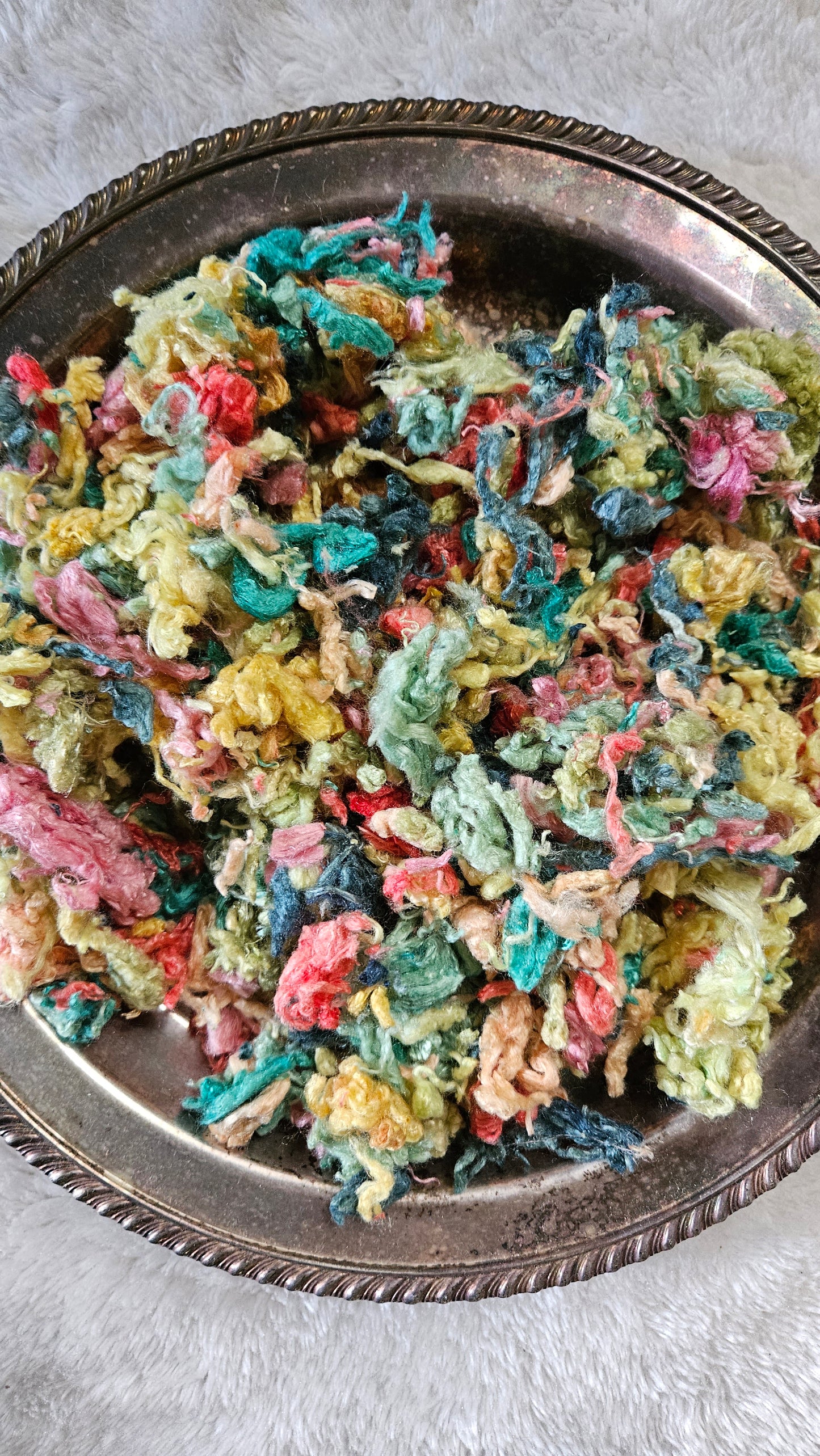 HUMMINGBIRD MIX - limited edition hand-dyed bamboo nubs for fiber blending, felting, and papermaking - 1 oz | 28 g