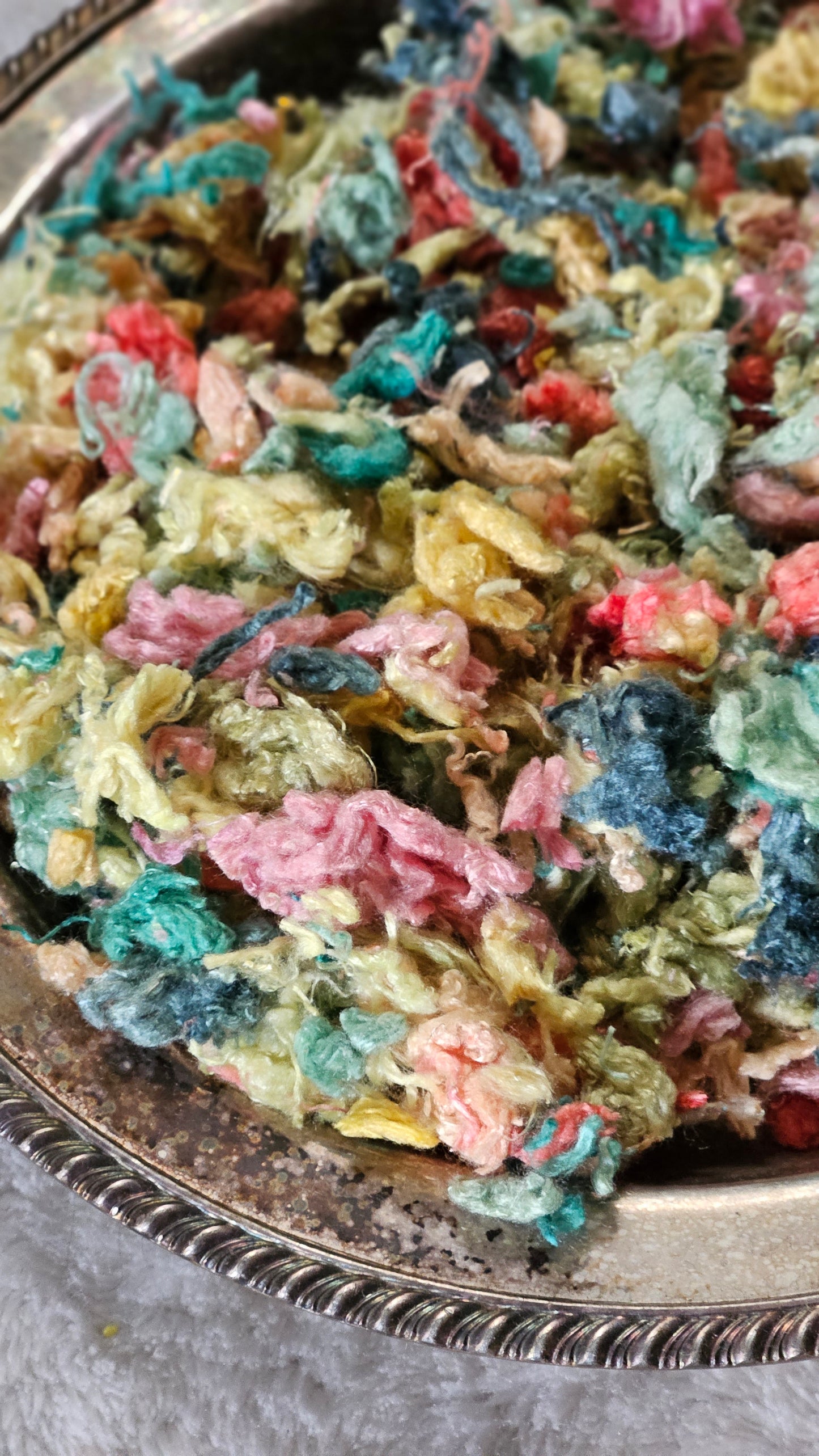 HUMMINGBIRD MIX - limited edition hand-dyed bamboo nubs for fiber blending, felting, and papermaking - 1 oz | 28 g
