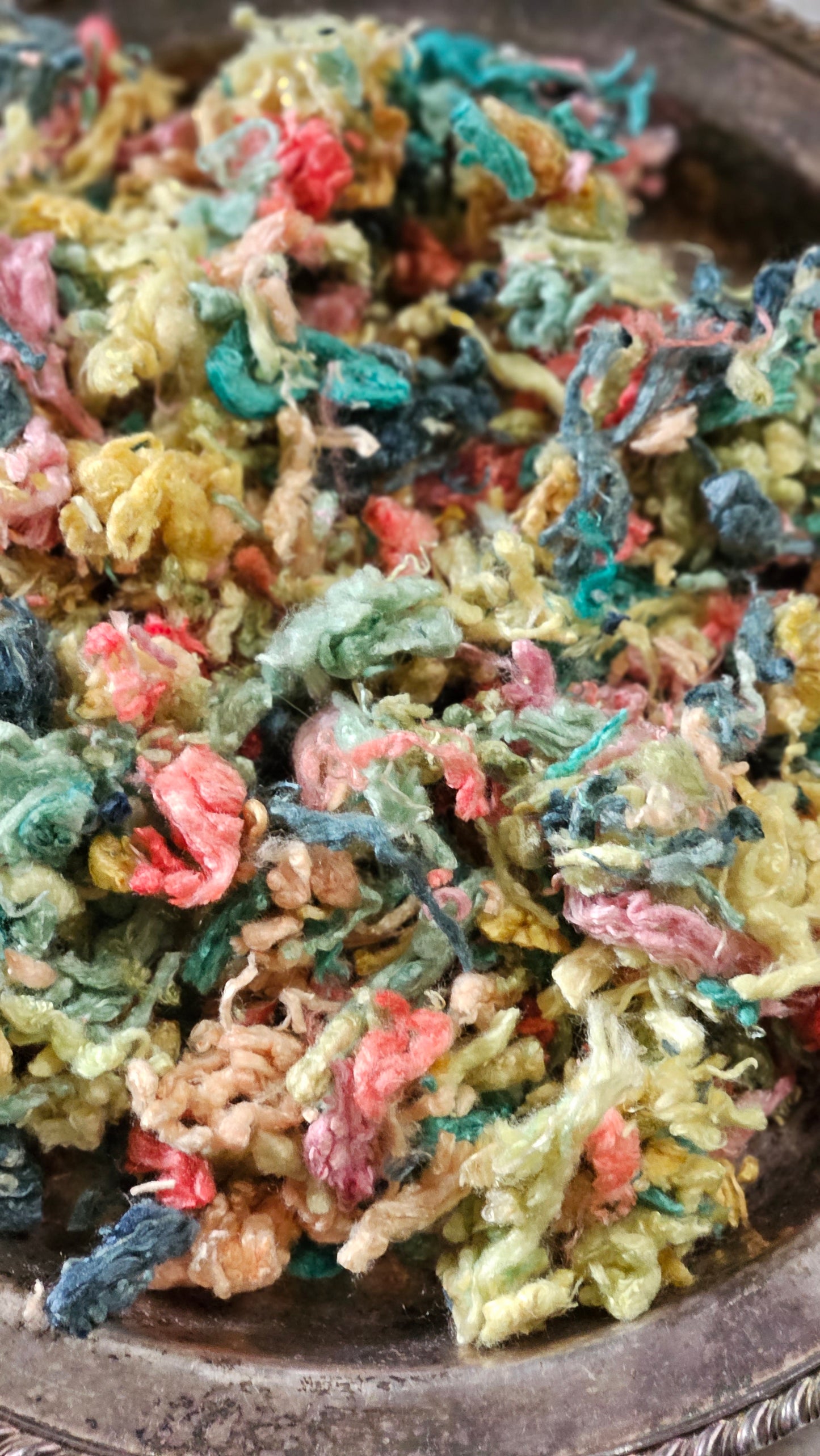 HUMMINGBIRD MIX - limited edition hand-dyed bamboo nubs for fiber blending, felting, and papermaking - 1 oz | 28 g