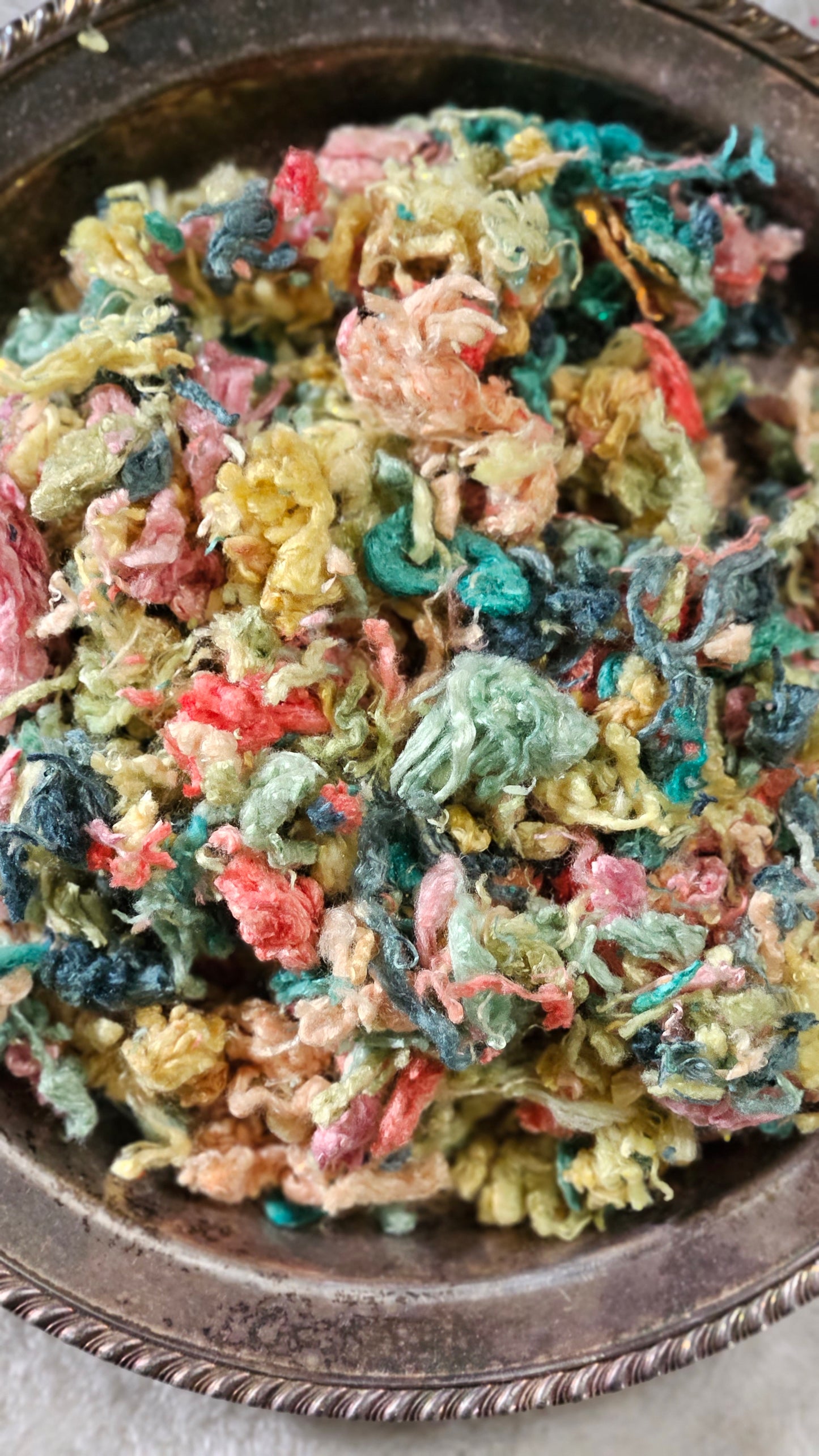 HUMMINGBIRD MIX - limited edition hand-dyed bamboo nubs for fiber blending, felting, and papermaking - 1 oz | 28 g