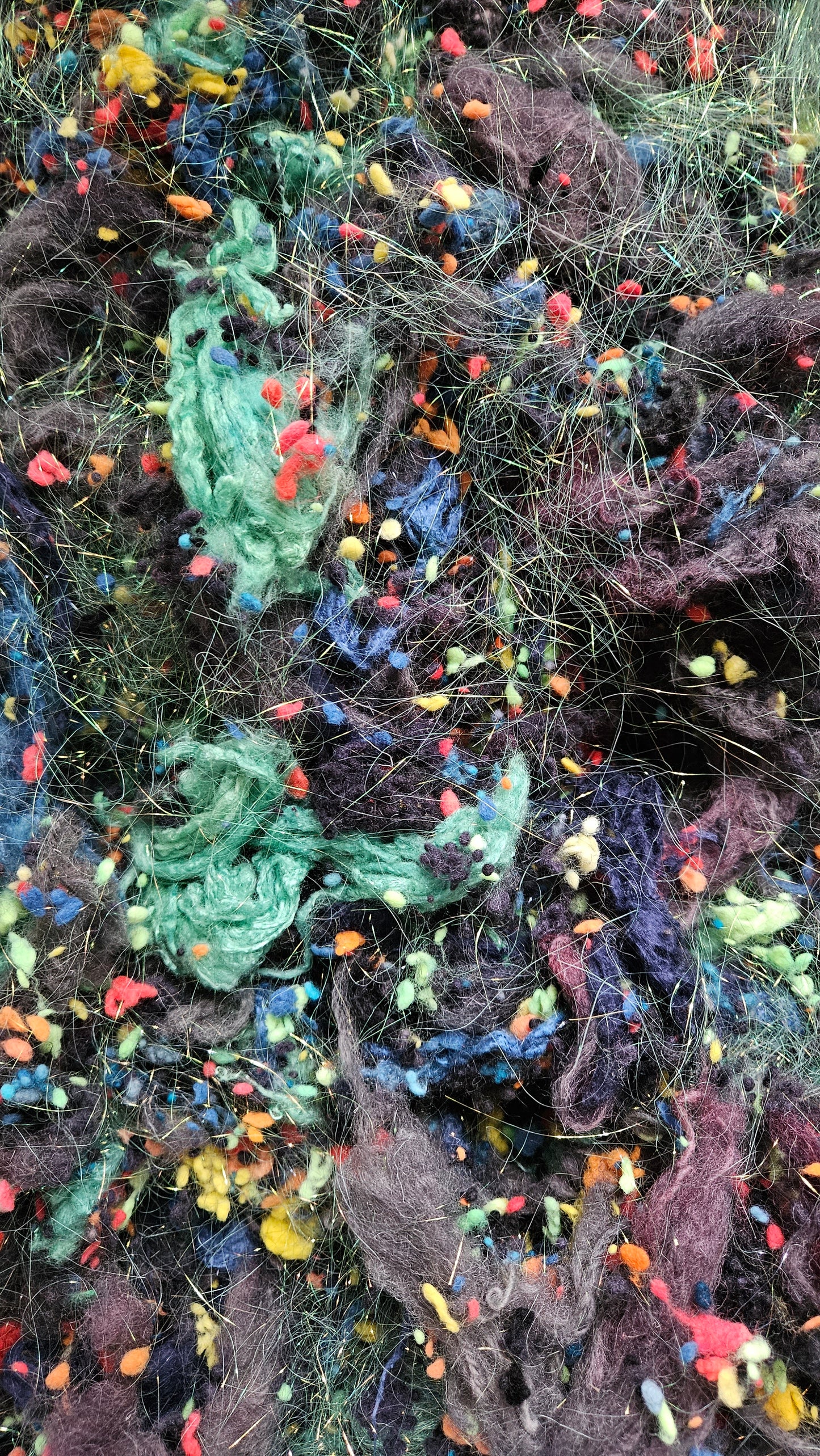 BLACK OPAL - Wool Thread Cloud Cotton Bamboo Sparkle Fiber Art Texture Blend - 2 oz