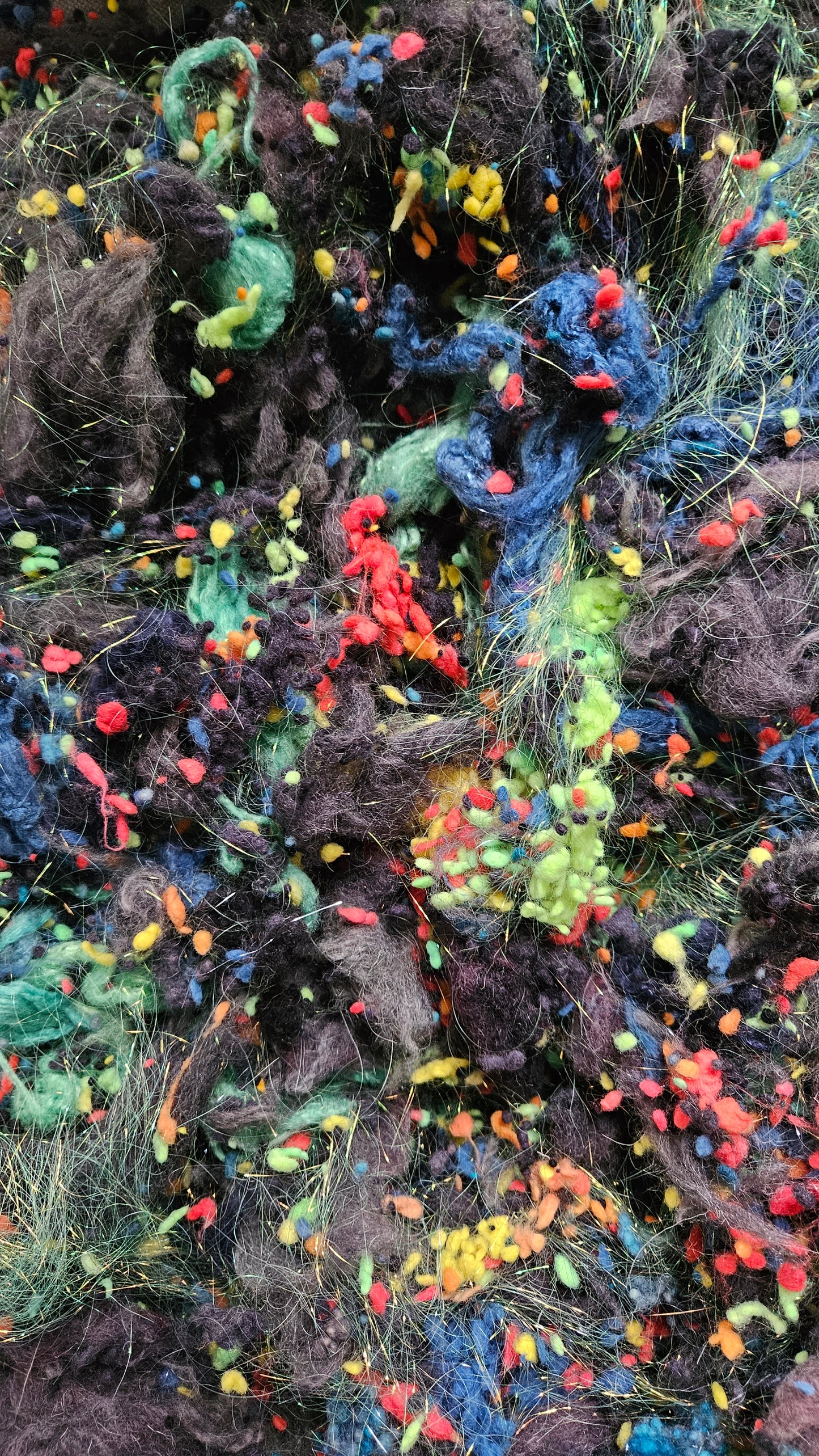 BLACK OPAL - Wool Thread Cloud Cotton Bamboo Sparkle Fiber Art Texture Blend - 2 oz