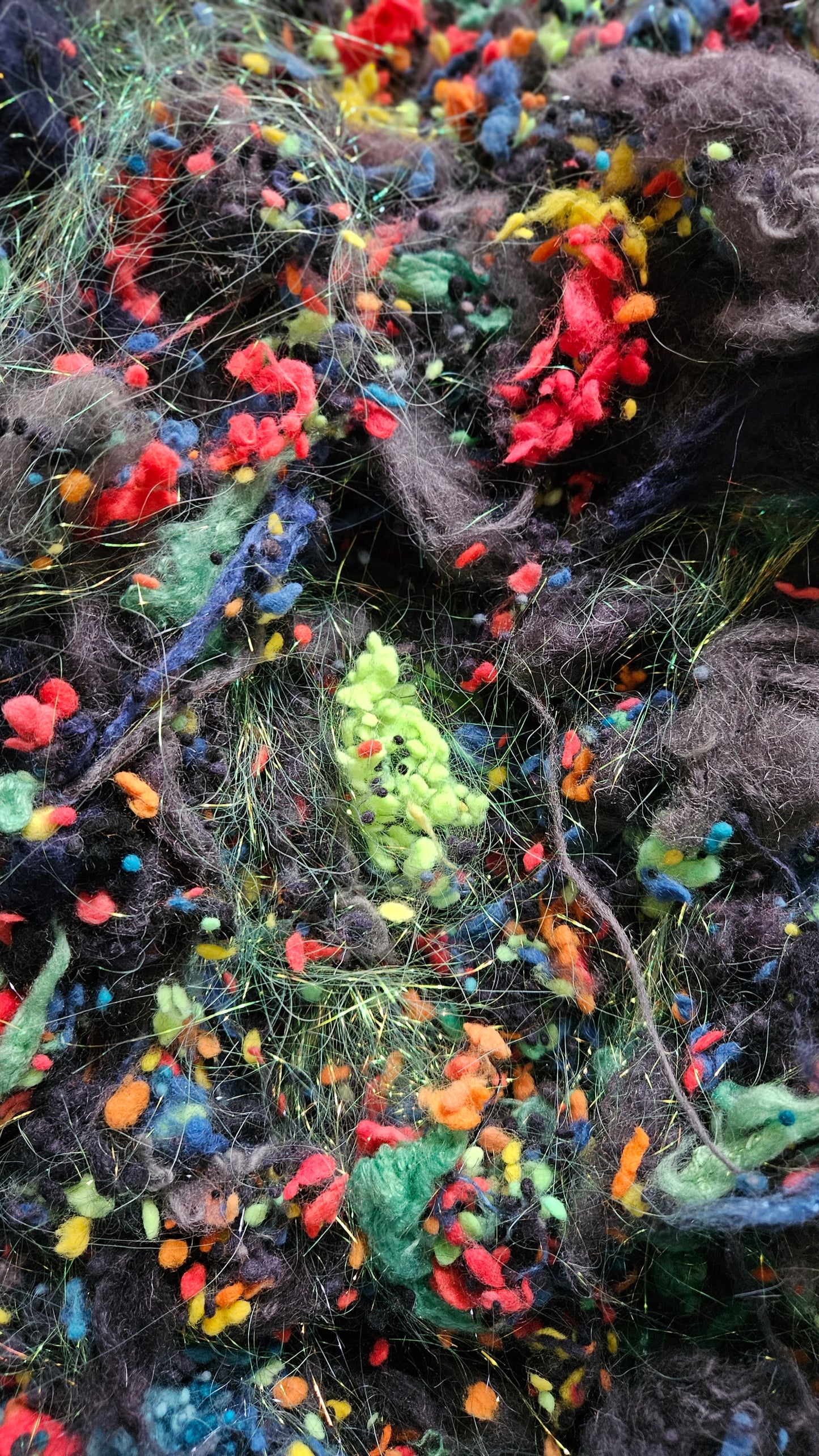 BLACK OPAL - Wool Thread Cloud Cotton Bamboo Sparkle Fiber Art Texture Blend - 2 oz