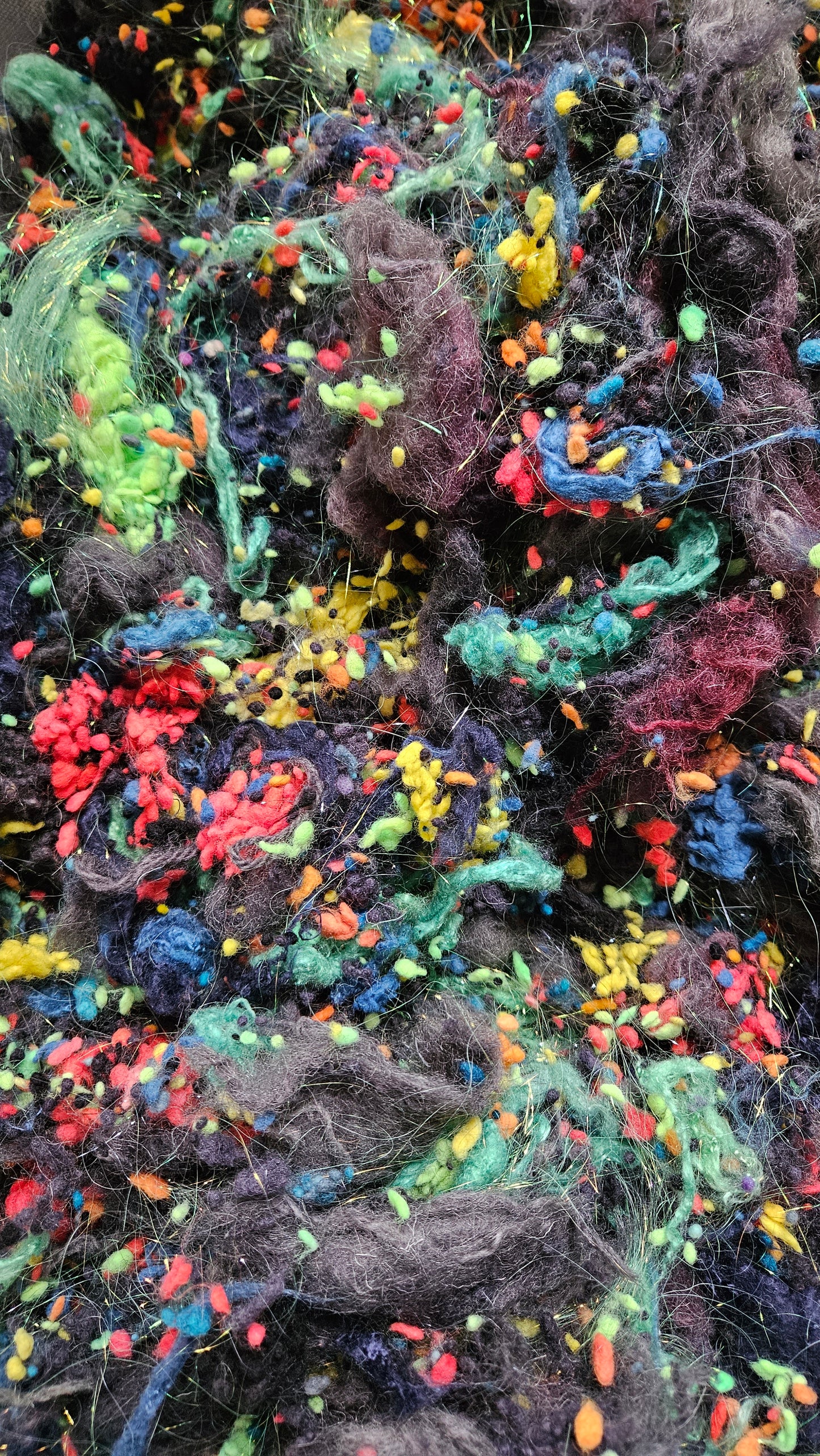 BLACK OPAL - Wool Thread Cloud Cotton Bamboo Sparkle Fiber Art Texture Blend - 2 oz