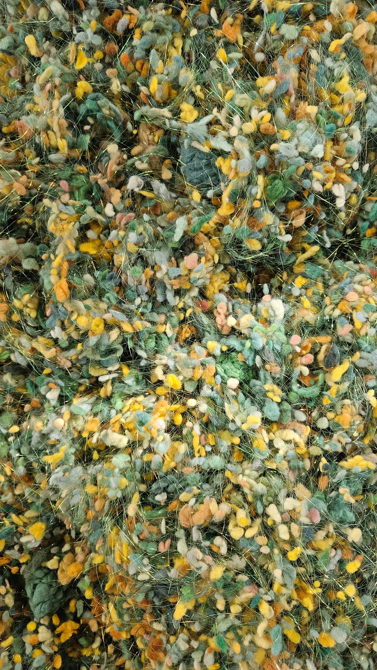 OLIVE GROVE - rare hand-dyed cotton nepps with sparkle for fiber blending, felting, and papermaking - 1 oz | 28 g