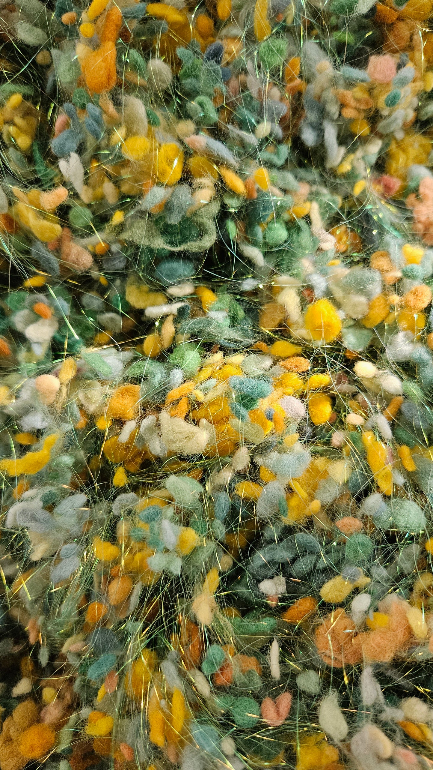 OLIVE GROVE - rare hand-dyed cotton nepps with sparkle for fiber blending, felting, and papermaking - 1 oz | 28 g