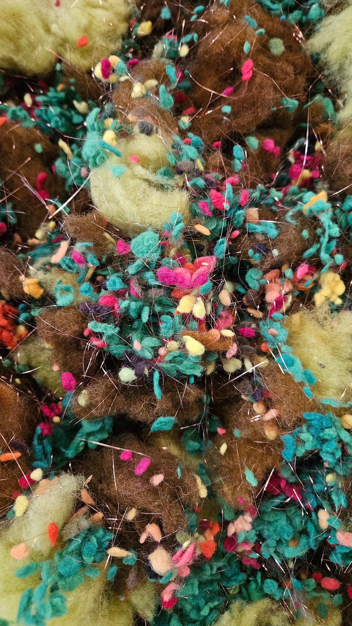 FALLING LEAVES - limited edition hand-dyed fiber art texture for blending, felting, and papermaking - 2 oz | 57 g