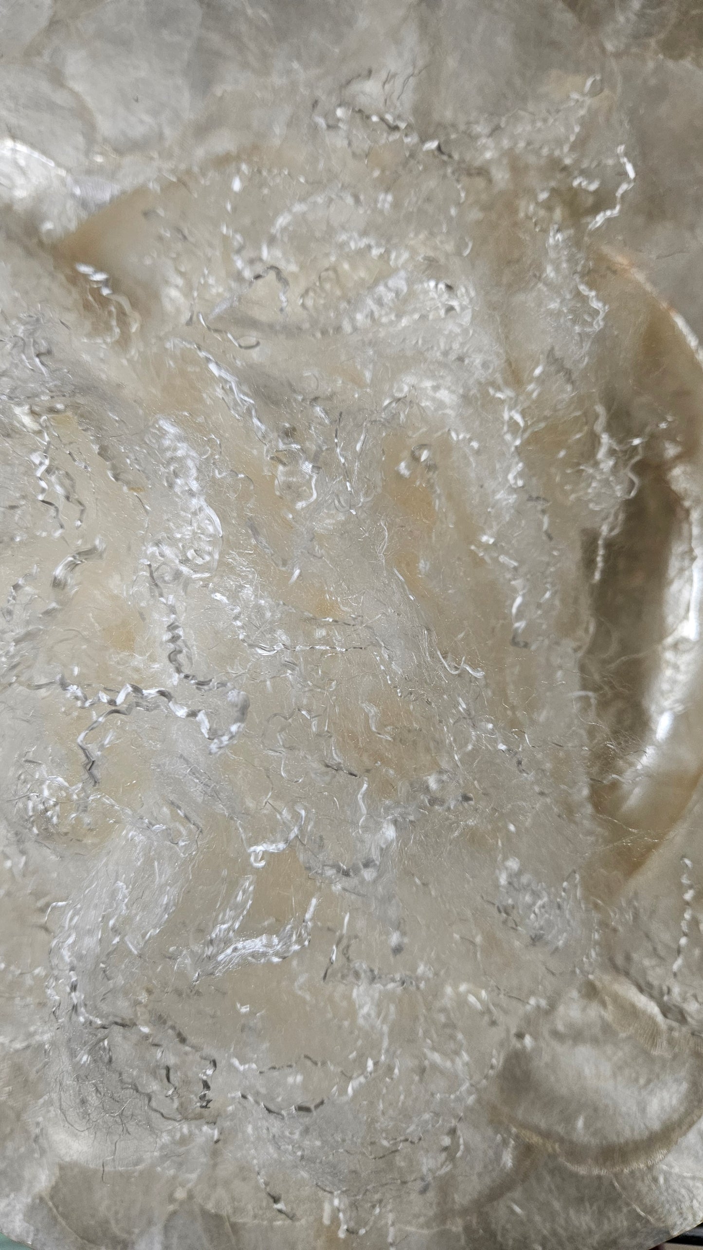 PEARL WHITE - undyed eucalyptus crimp fauxsilk effects texture for spinning, fiber blending, felting, and papermaking - 24 oz | 680 g
