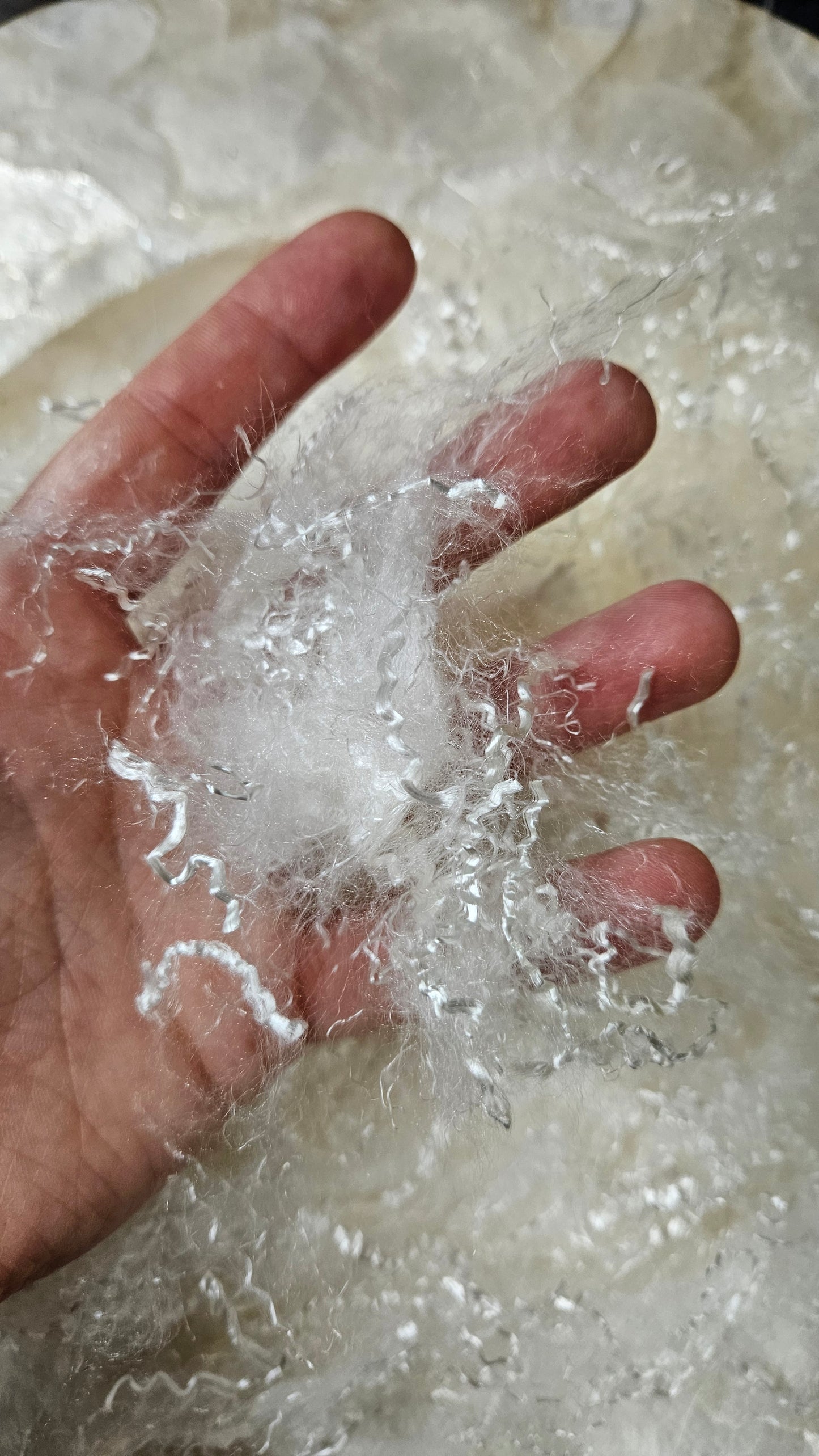 PEARL WHITE - undyed eucalyptus crimp fauxsilk effects texture for spinning, fiber blending, felting, and papermaking - 24 oz | 680 g