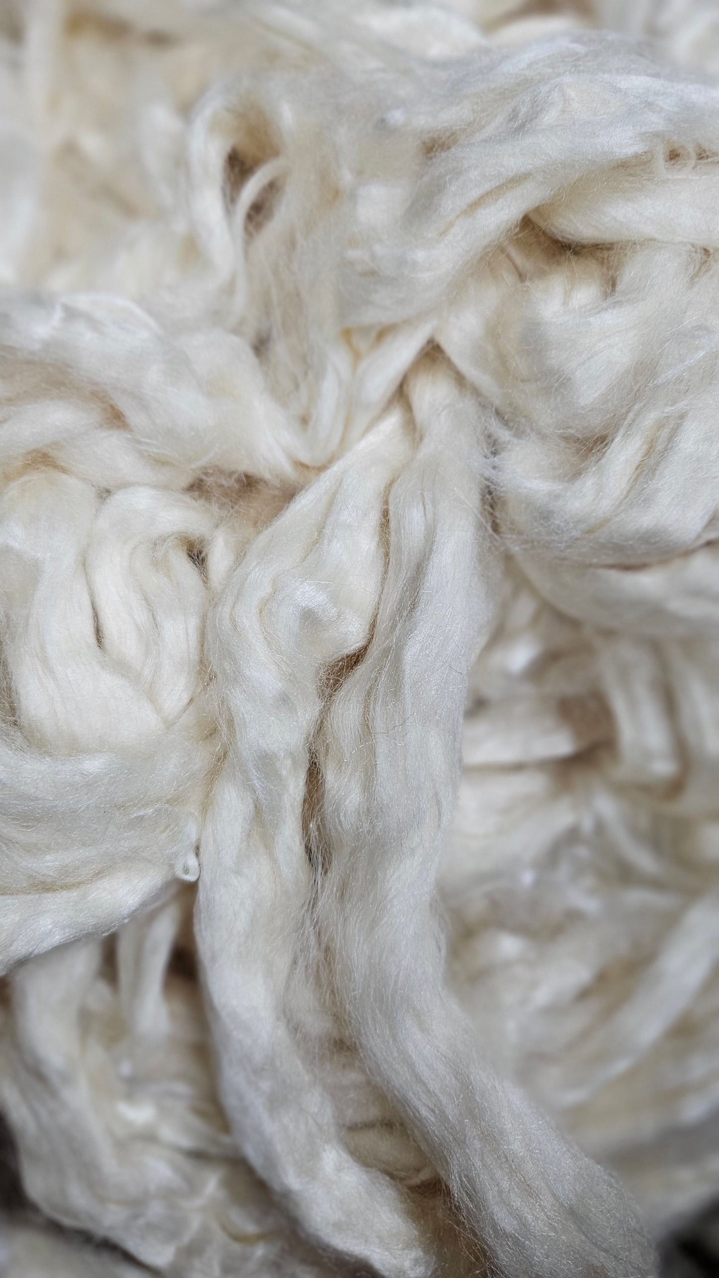 MULBERRY SILK - undyed natural A grade white mulberry silk sliver for blending, felting, and papermaking - 1 oz | 28 g