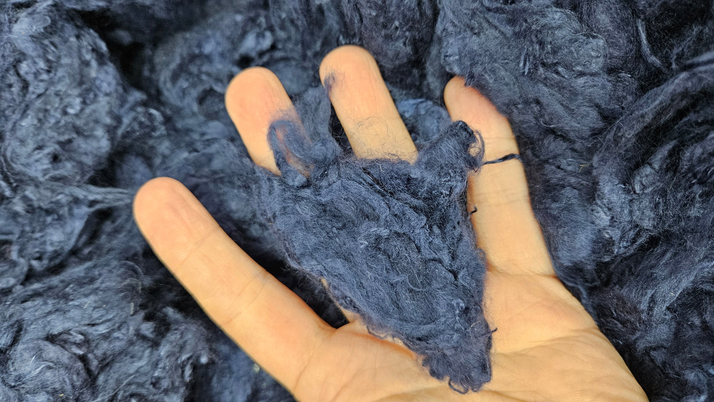 NAVY BLUE Dyed Bamboo Fiber - 1 ounce