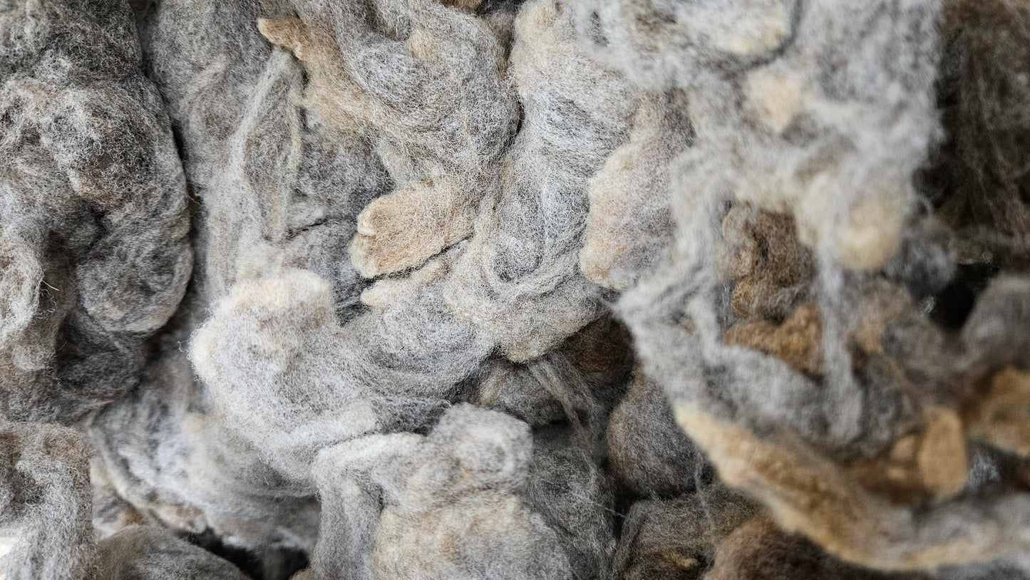 ROMELDALE - Washed Fine Wool Fleece Natural Grey - 4 oz