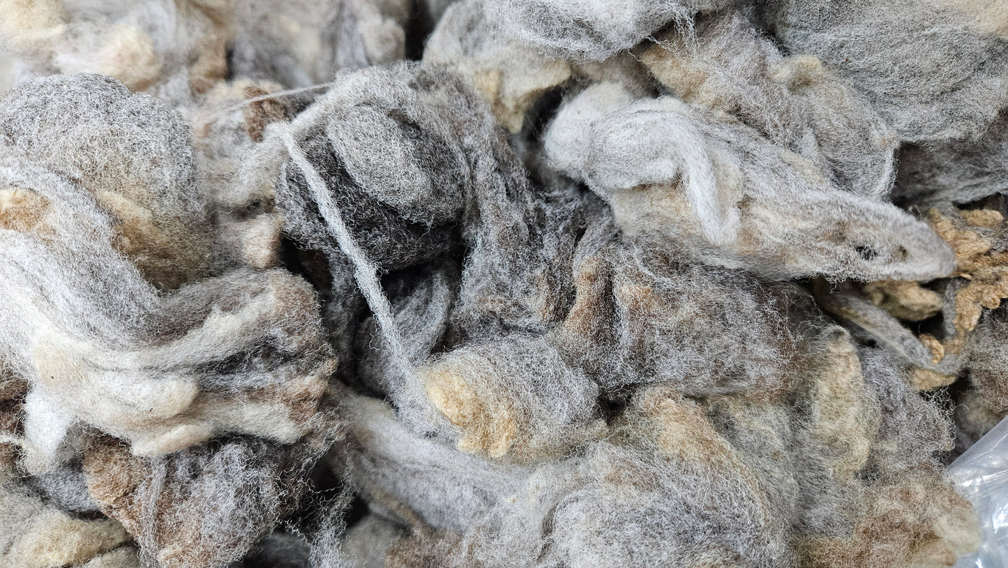 ROMELDALE - Washed Fine Wool Fleece Natural Grey - 4 oz