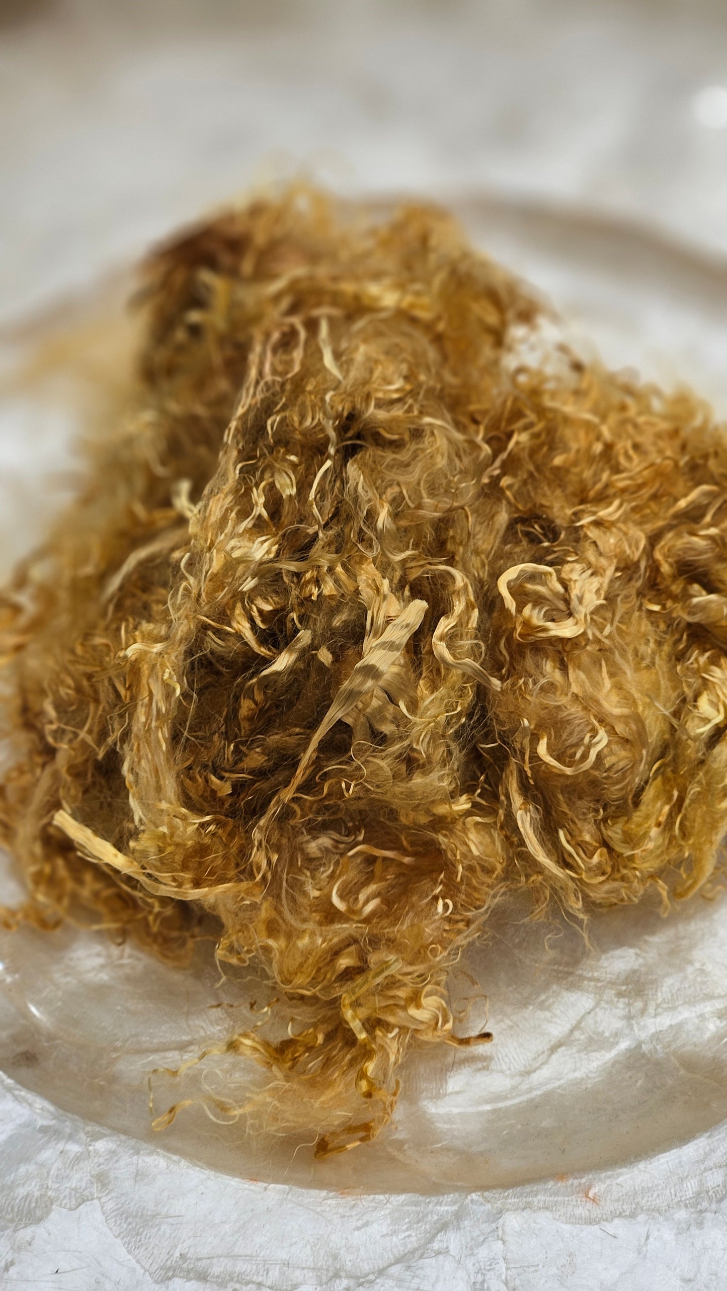 GOLD Eucalyptus Crimp Hand Dyed Effects Fiber - 1 ounce