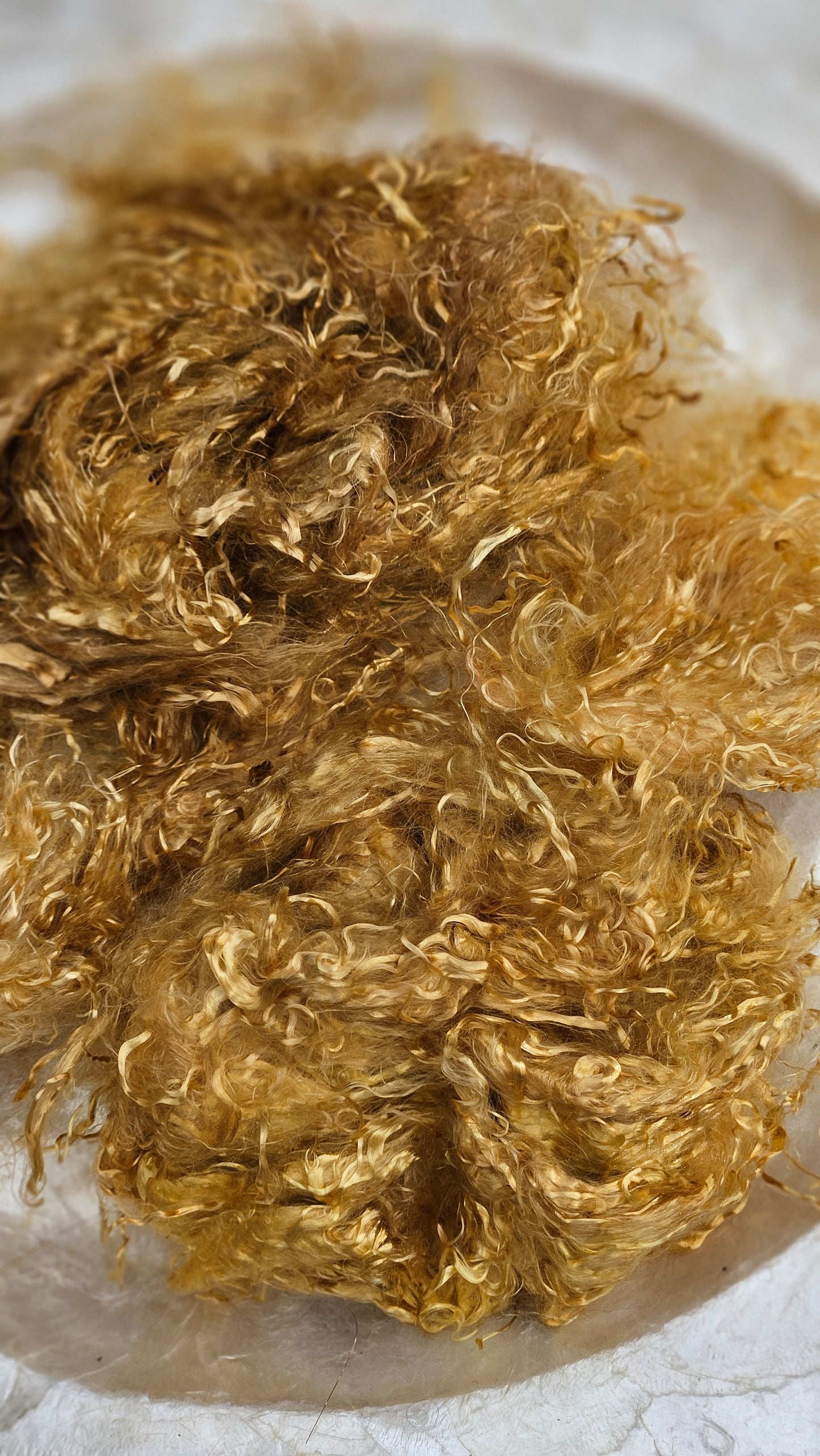 GOLD Eucalyptus Crimp Hand Dyed Effects Fiber - 1 ounce