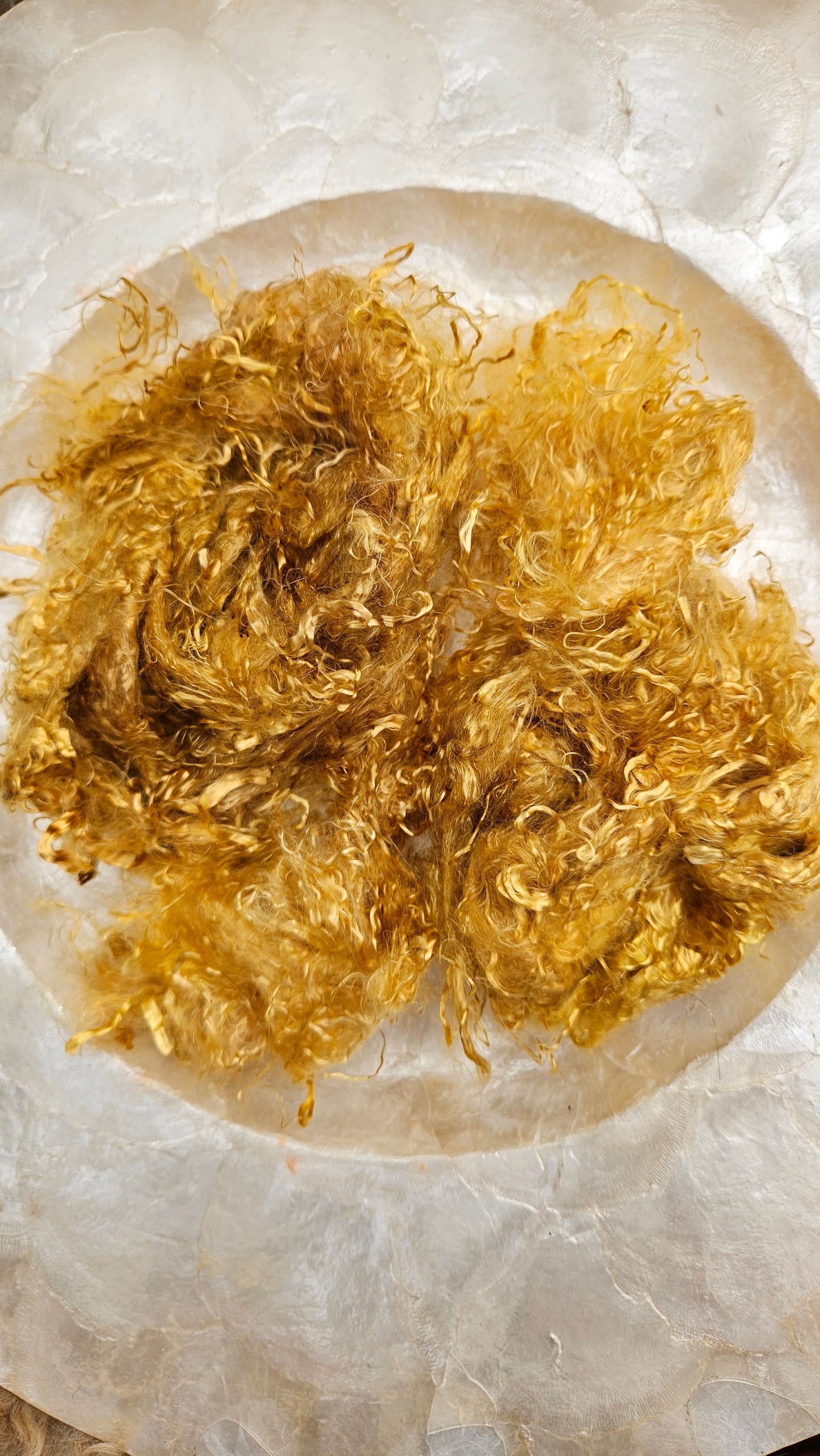 GOLD Eucalyptus Crimp Hand Dyed Effects Fiber - 1 ounce