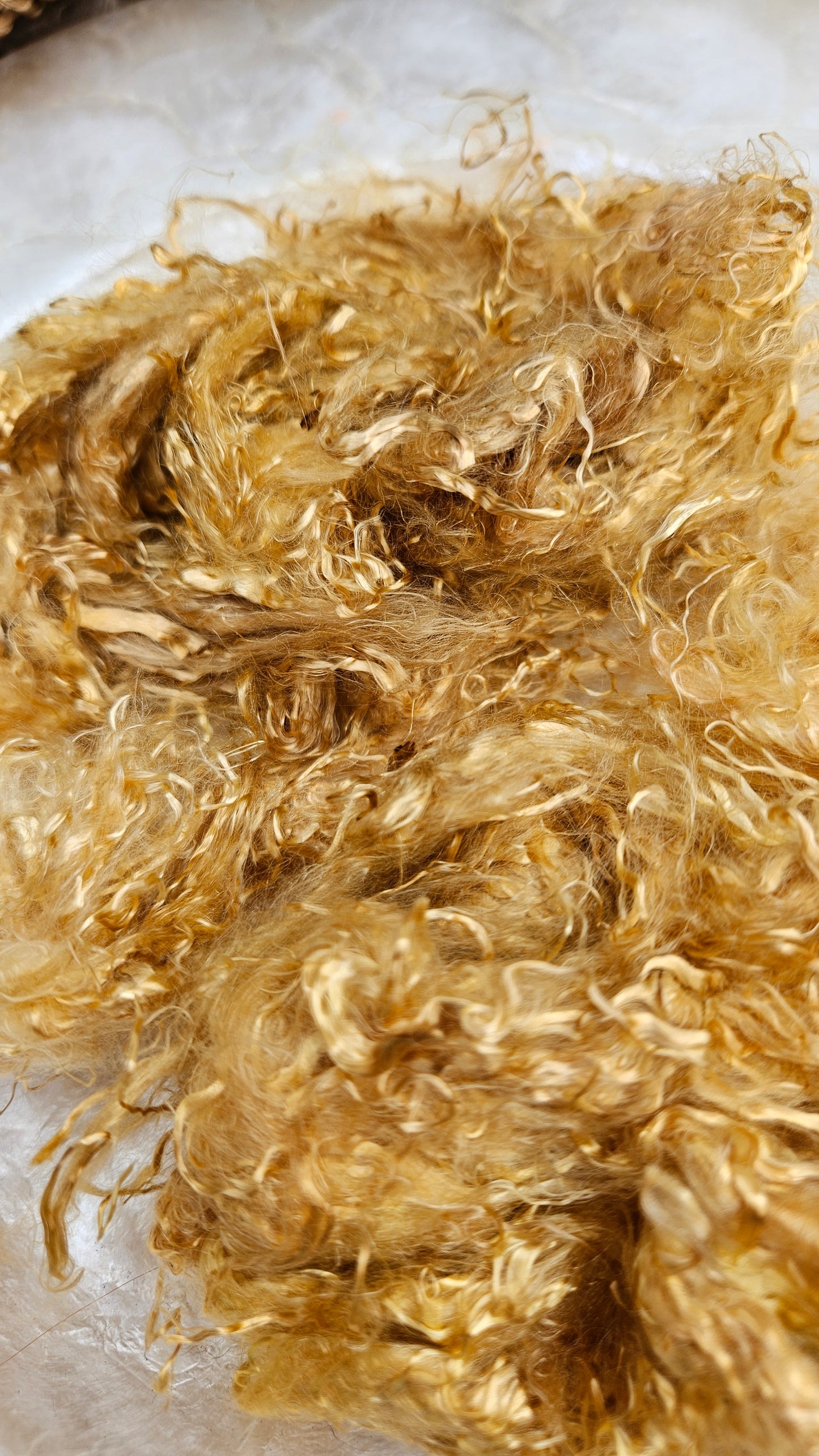 GOLD Eucalyptus Crimp Hand Dyed Effects Fiber - 1 ounce