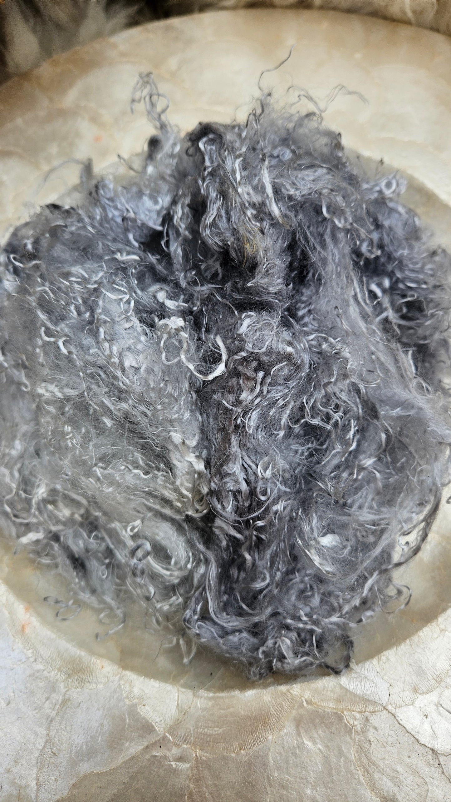 SILVER Eucalyptus Crimp Hand Dyed Effects Fiber - 1 ounce