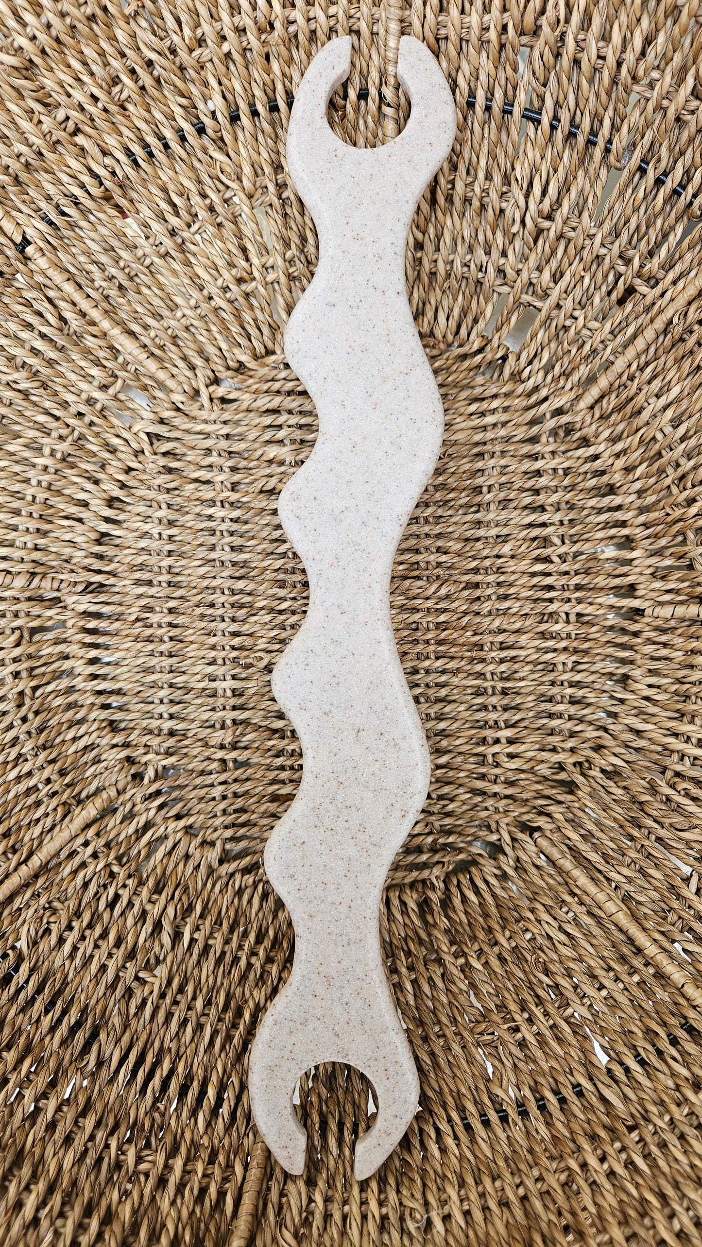 Handcrafted Wavy Art Weaving Shuttle Stick in Corian