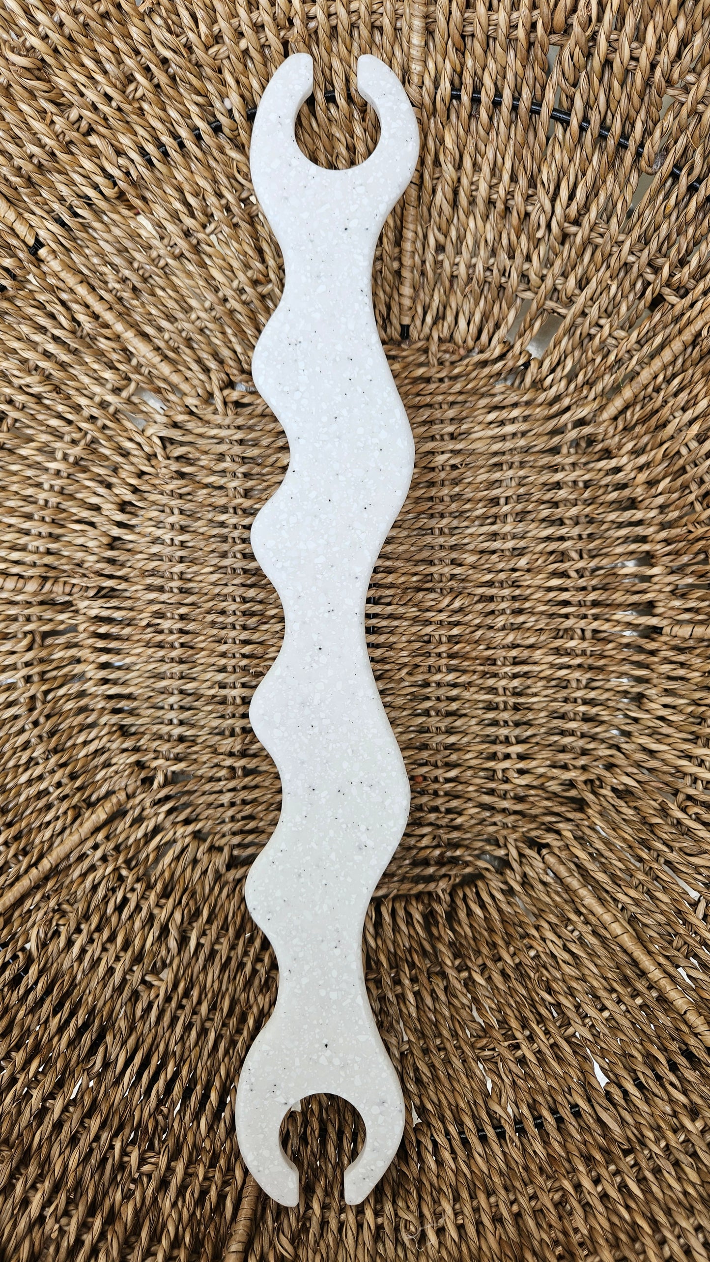 Handcrafted Wavy Art Weaving Shuttle Stick in Corian