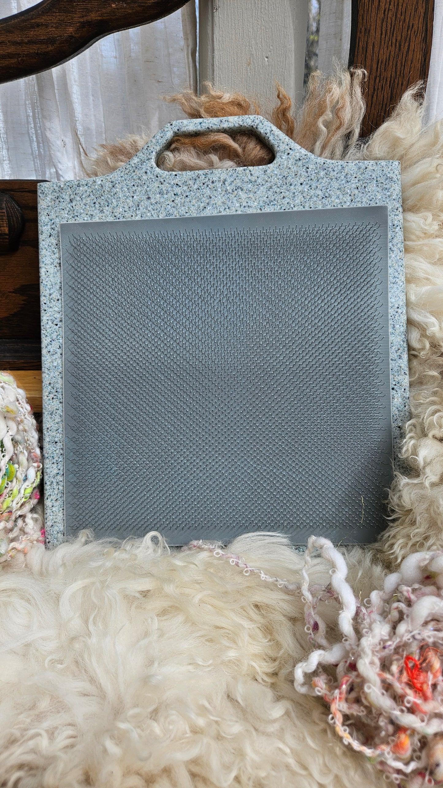 CORIAN BLENDING BOARD - handmade 12 inch 72 TPI blending board for creating rolags and batts - 12A