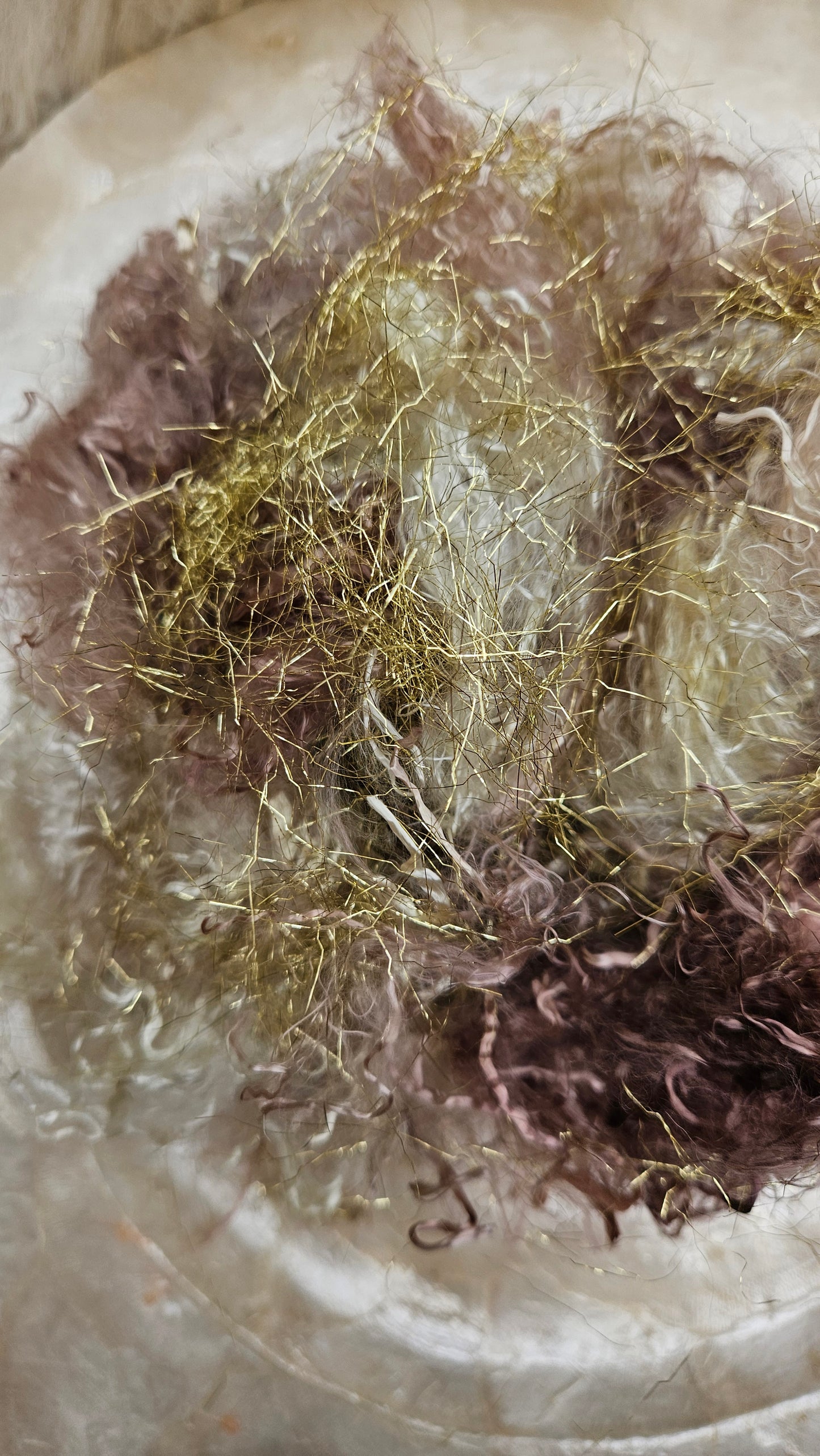 Gilded Bronze Sparkle Eucalyptus Crimp Fiber Art Blend - 1 ounce