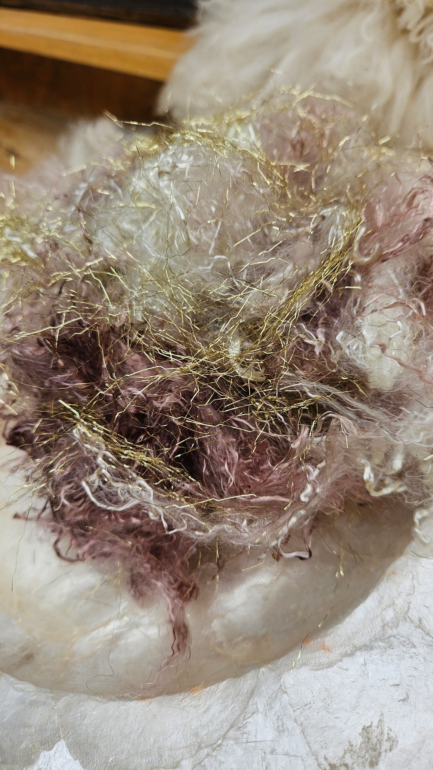 Gilded Bronze Sparkle Eucalyptus Crimp Fiber Art Blend - 1 ounce