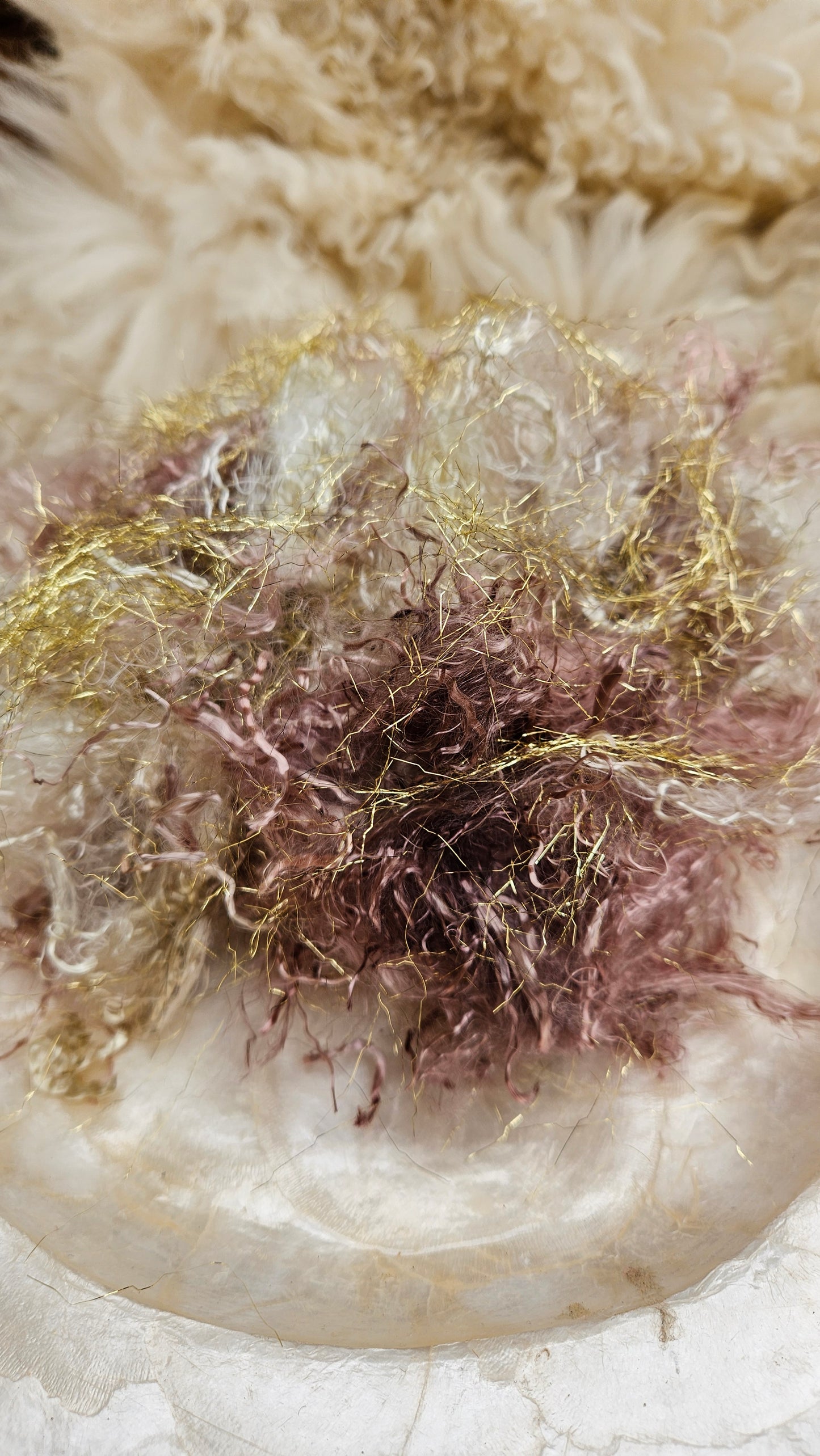 Gilded Bronze Sparkle Eucalyptus Crimp Fiber Art Blend - 1 ounce