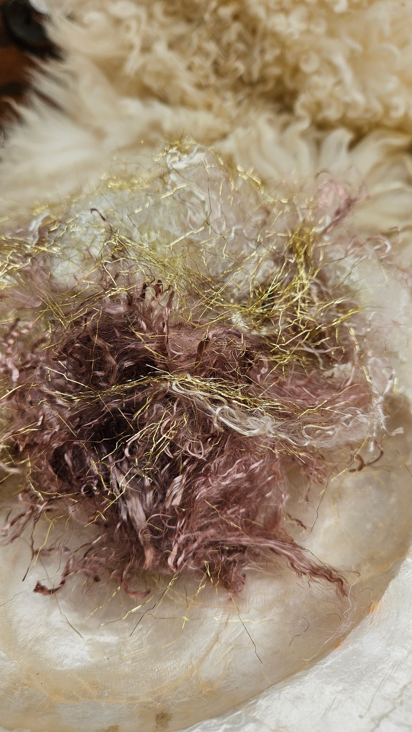 Gilded Bronze Sparkle Eucalyptus Crimp Fiber Art Blend - 1 ounce