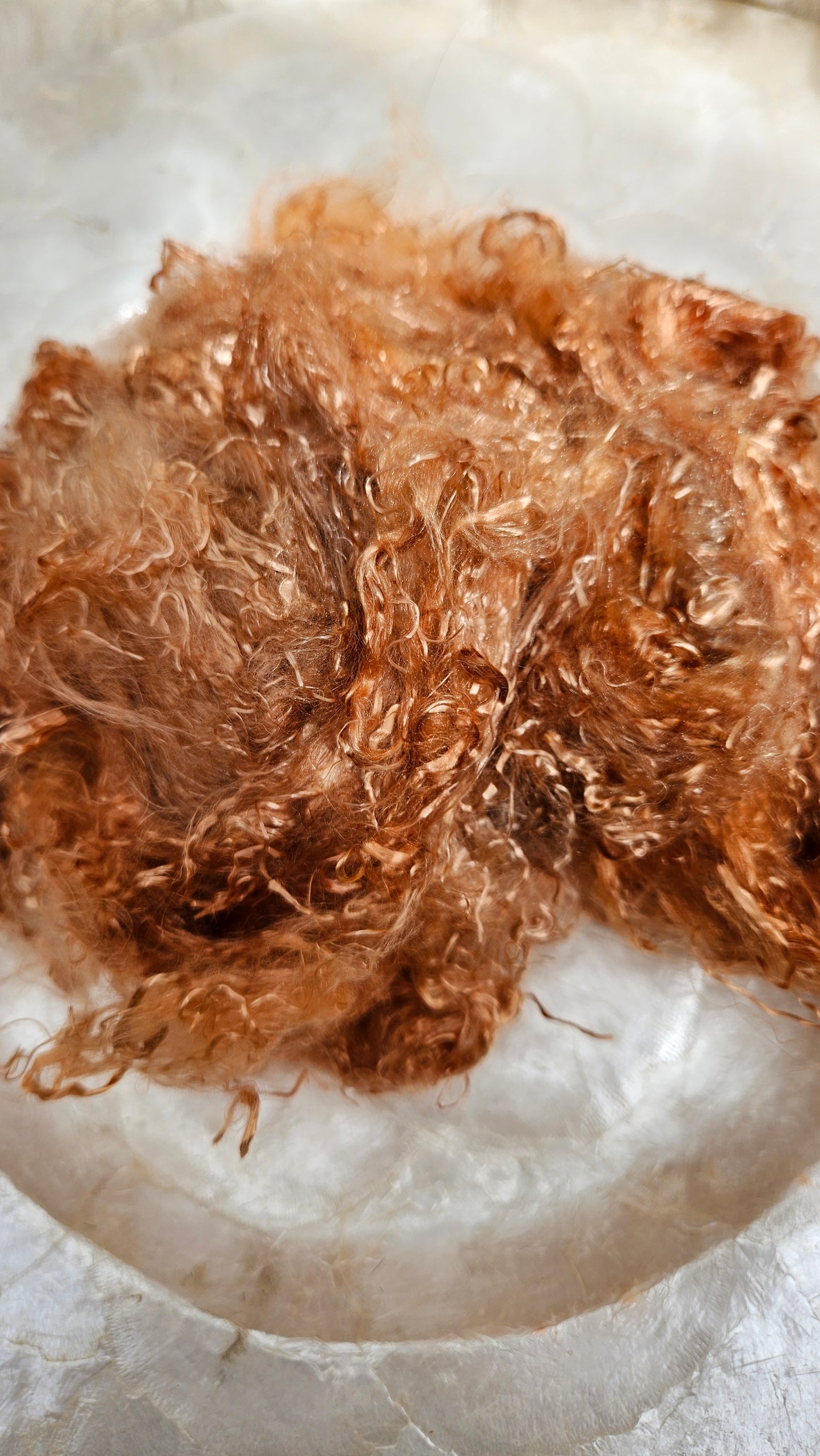 COPPER Eucalyptus Crimp Hand Dyed Effects Fiber - 1 ounce