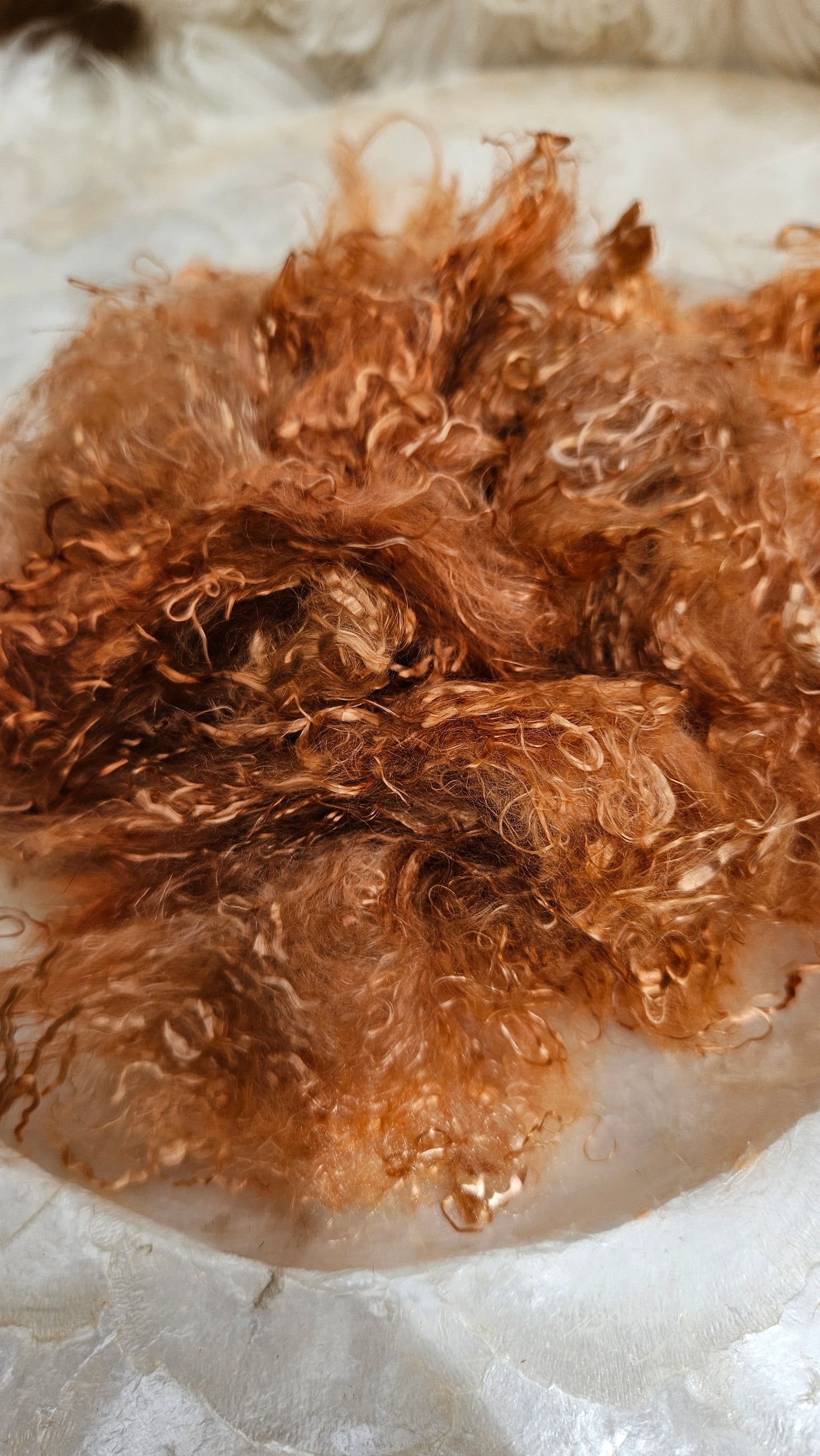 COPPER Eucalyptus Crimp Hand Dyed Effects Fiber - 1 ounce