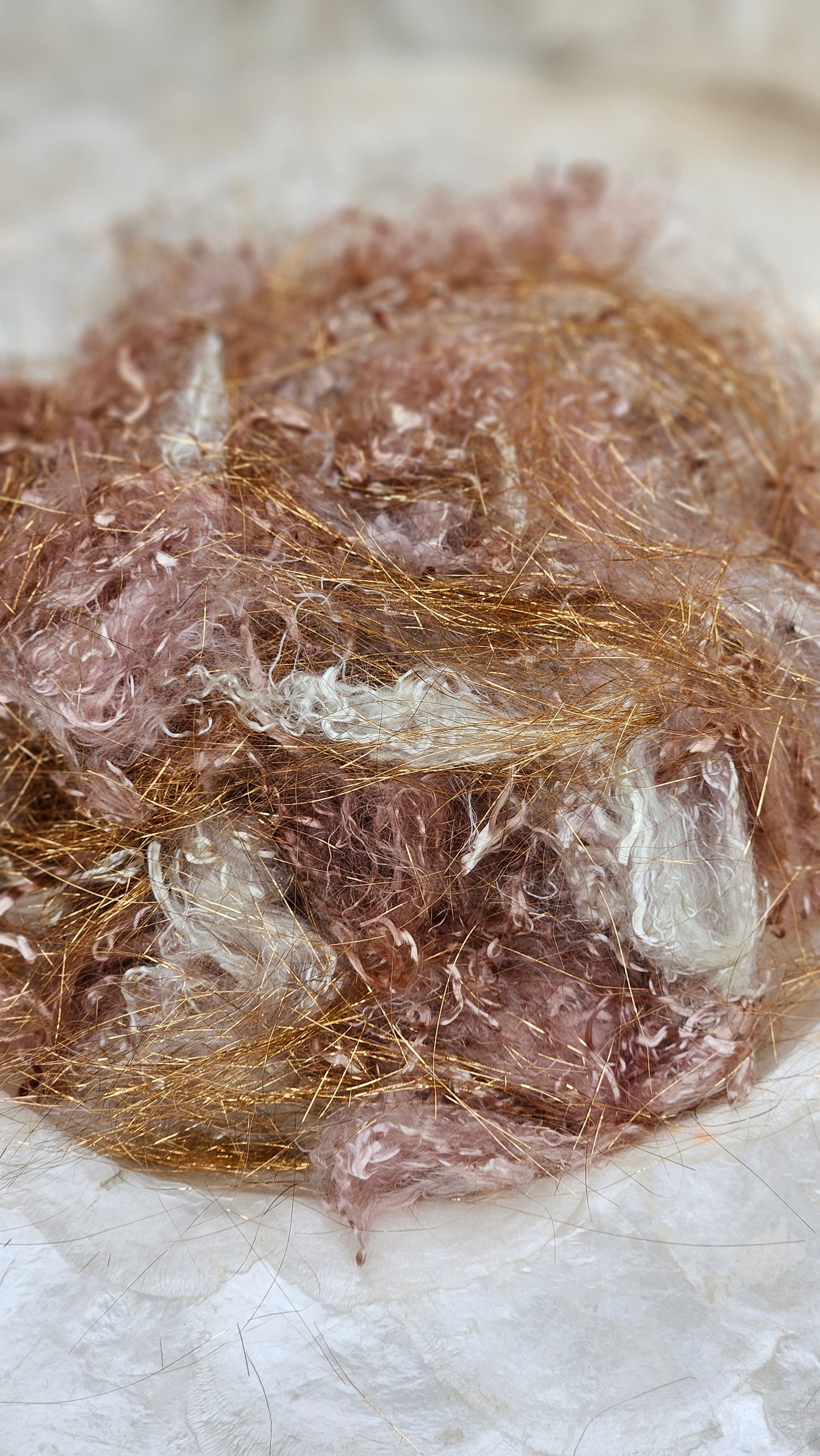 Warm Rose Gold Sparkle Eucalyptus Crimp Blend - 2 ounces