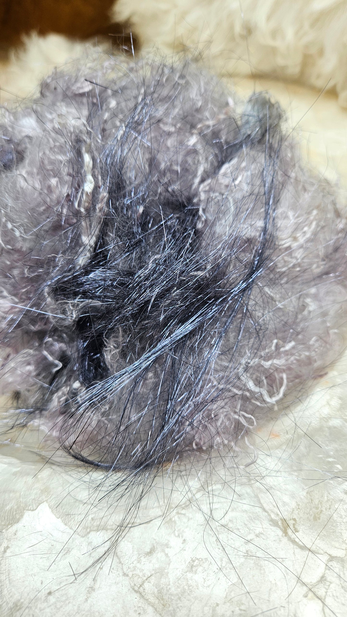 Titanium Sparkle Eucalyptus Crimp Fiber Art Blend - 1 ounce
