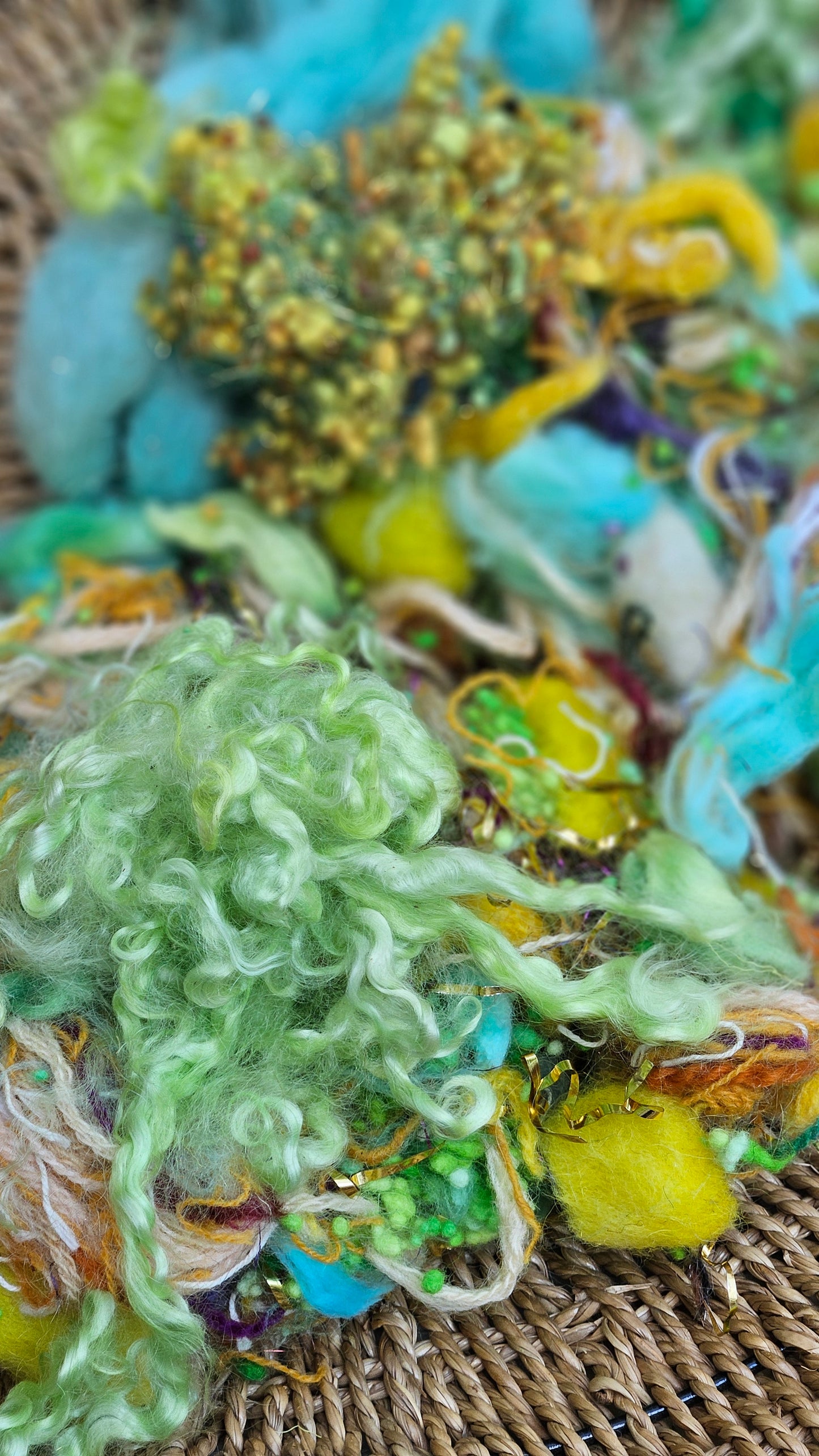 THE HARVEST - hand-dyed Van Gogh inspired rare wool texture blend for blending, felting, and papermaking - 2.5 oz | 71 g
