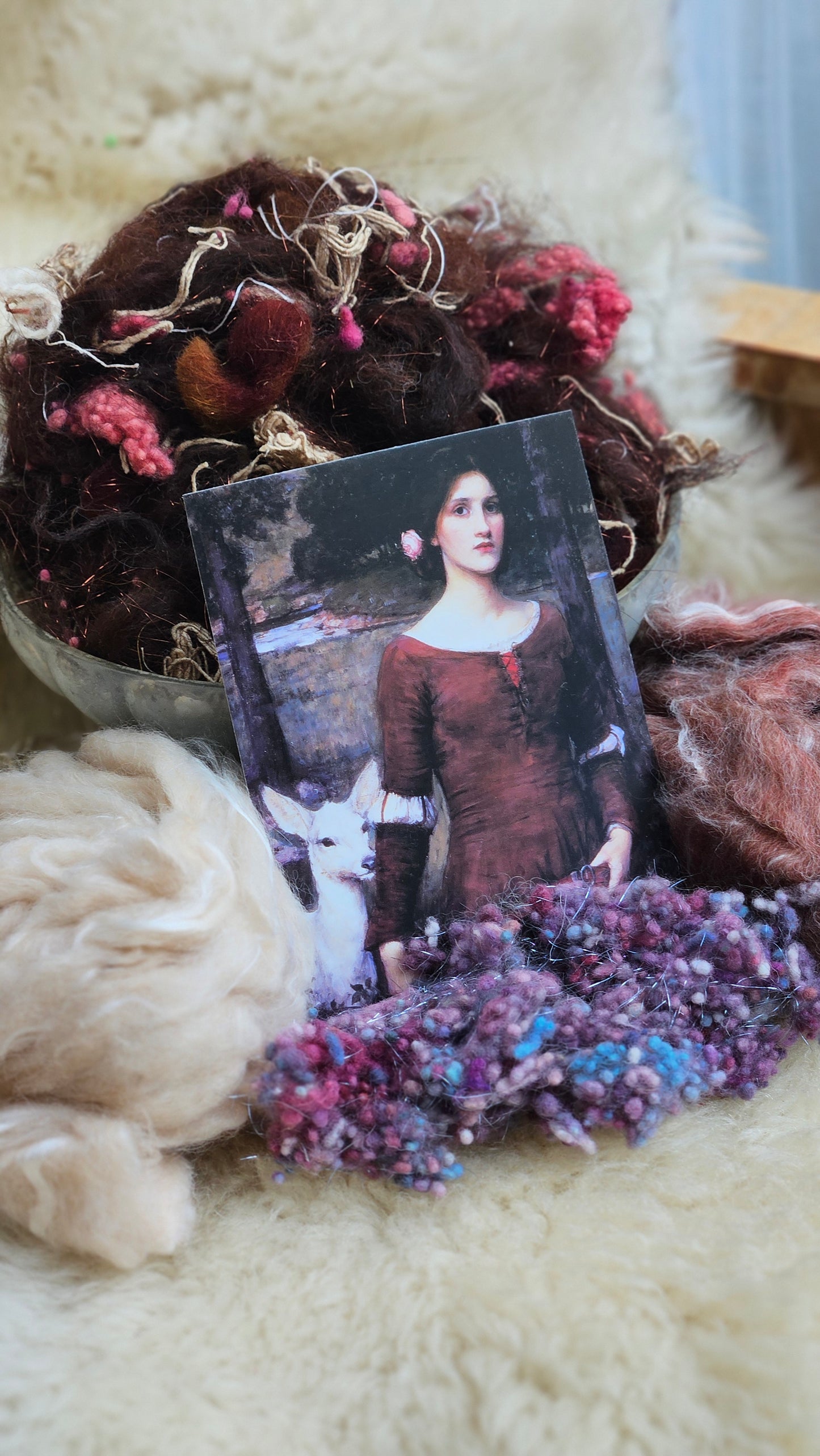 LADY CLARE - limited edition Waterhouse inspired luxury fiber artist kit for fiber blending and felting - 2.5 oz | 71 g