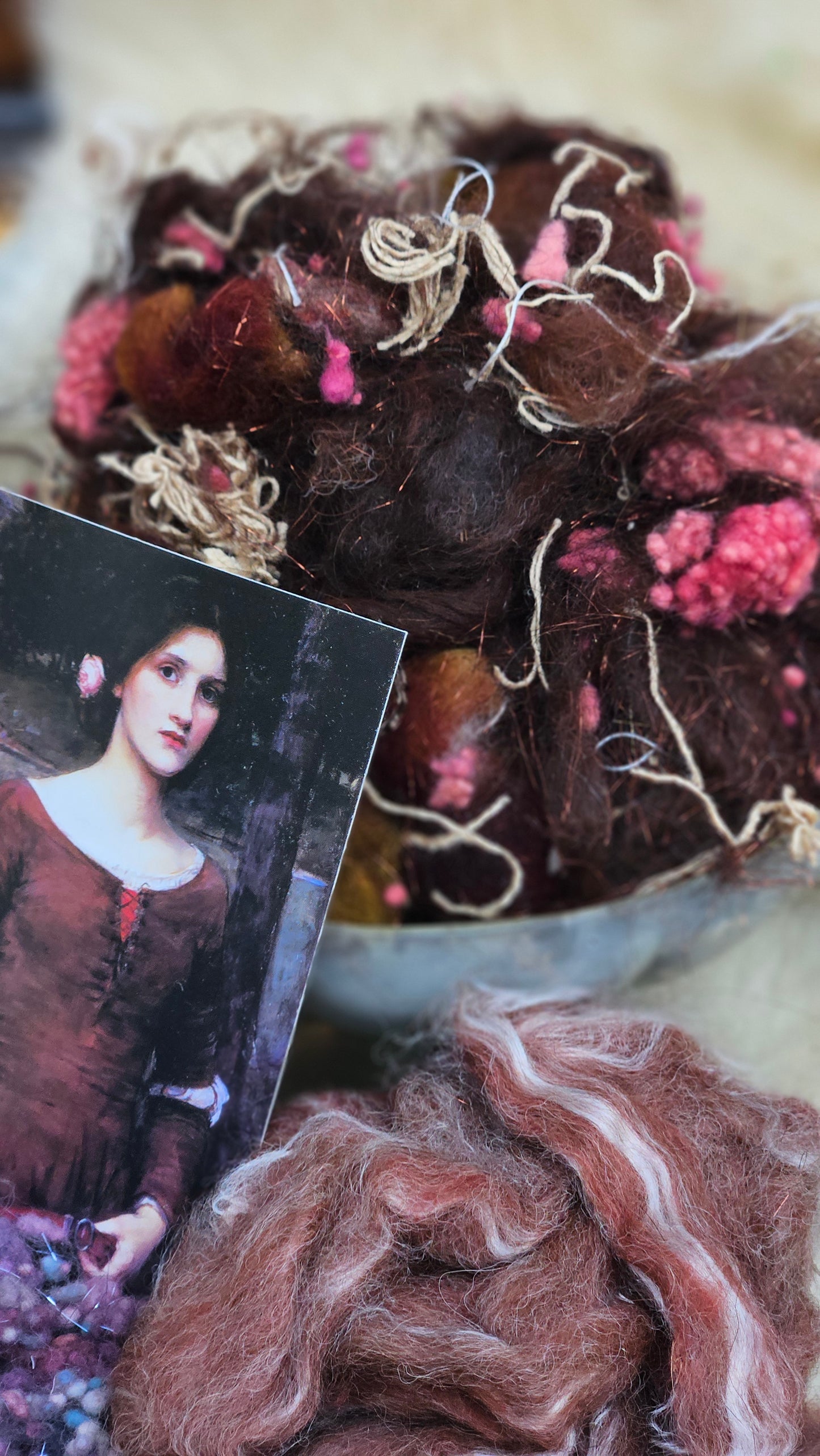 LADY CLARE - limited edition Waterhouse inspired luxury fiber artist kit for fiber blending and felting - 2.5 oz | 71 g