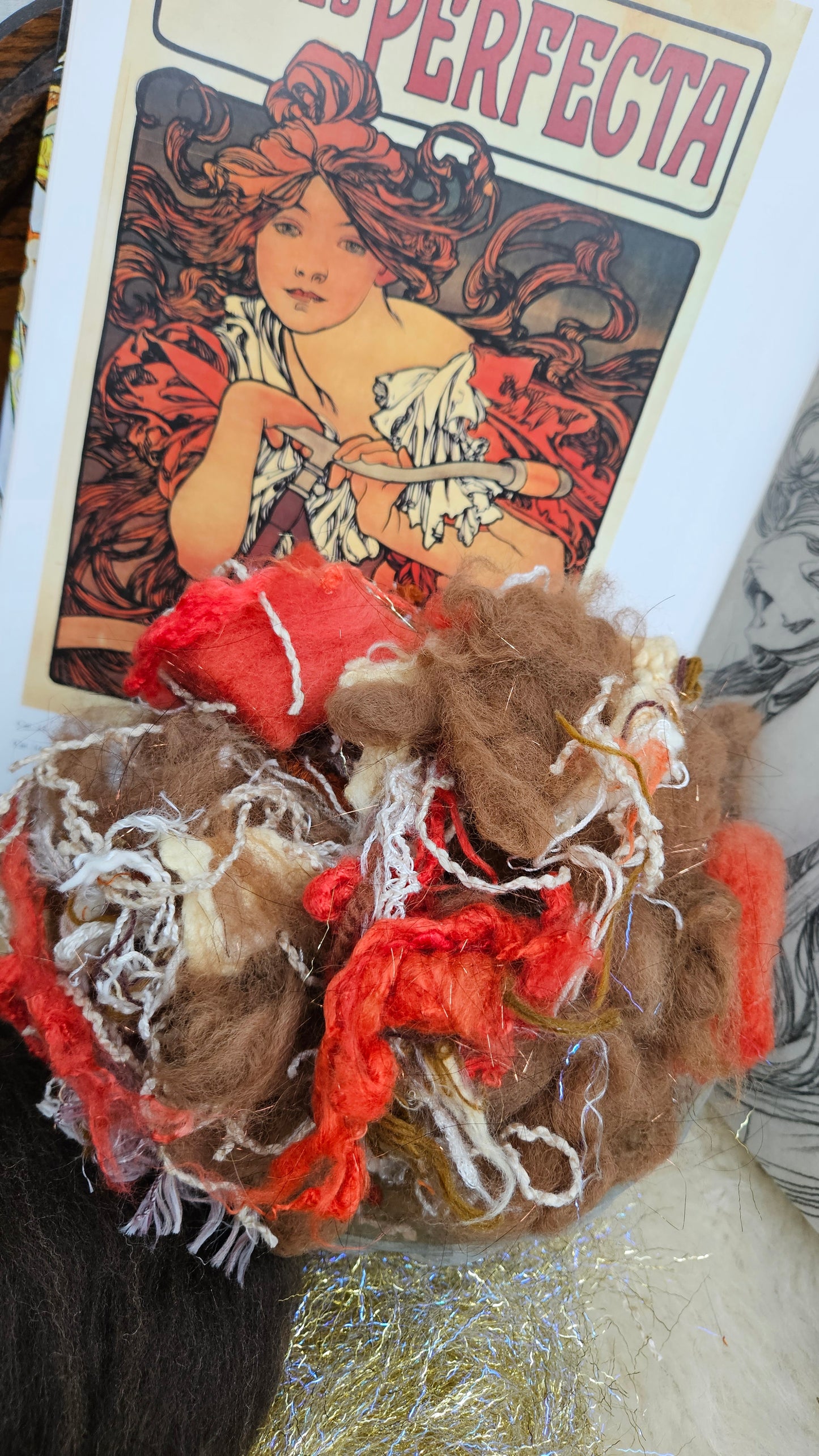 PERFECTA Alphonse Mucha Inspired Inspired Fiber Art Texture Blend Kit - 2.5 ounces