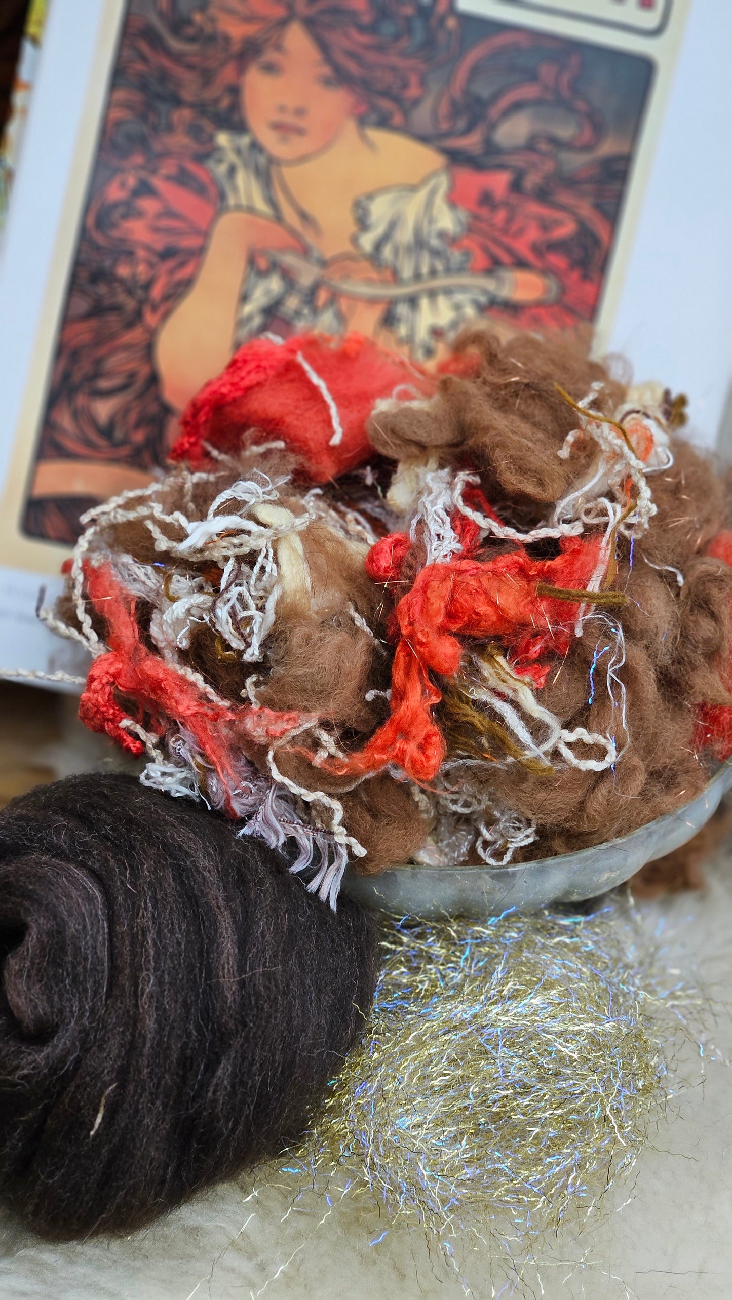 PERFECTA Alphonse Mucha Inspired Inspired Fiber Art Texture Blend Kit - 2.5 ounces