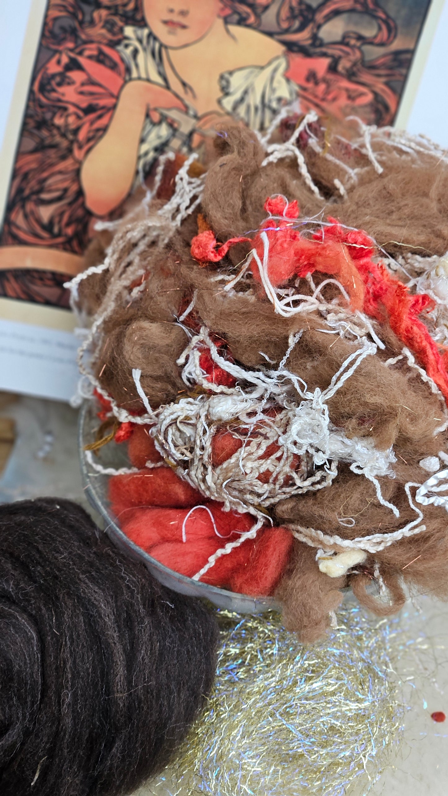 PERFECTA Alphonse Mucha Inspired Inspired Fiber Art Texture Blend Kit - 2.5 ounces