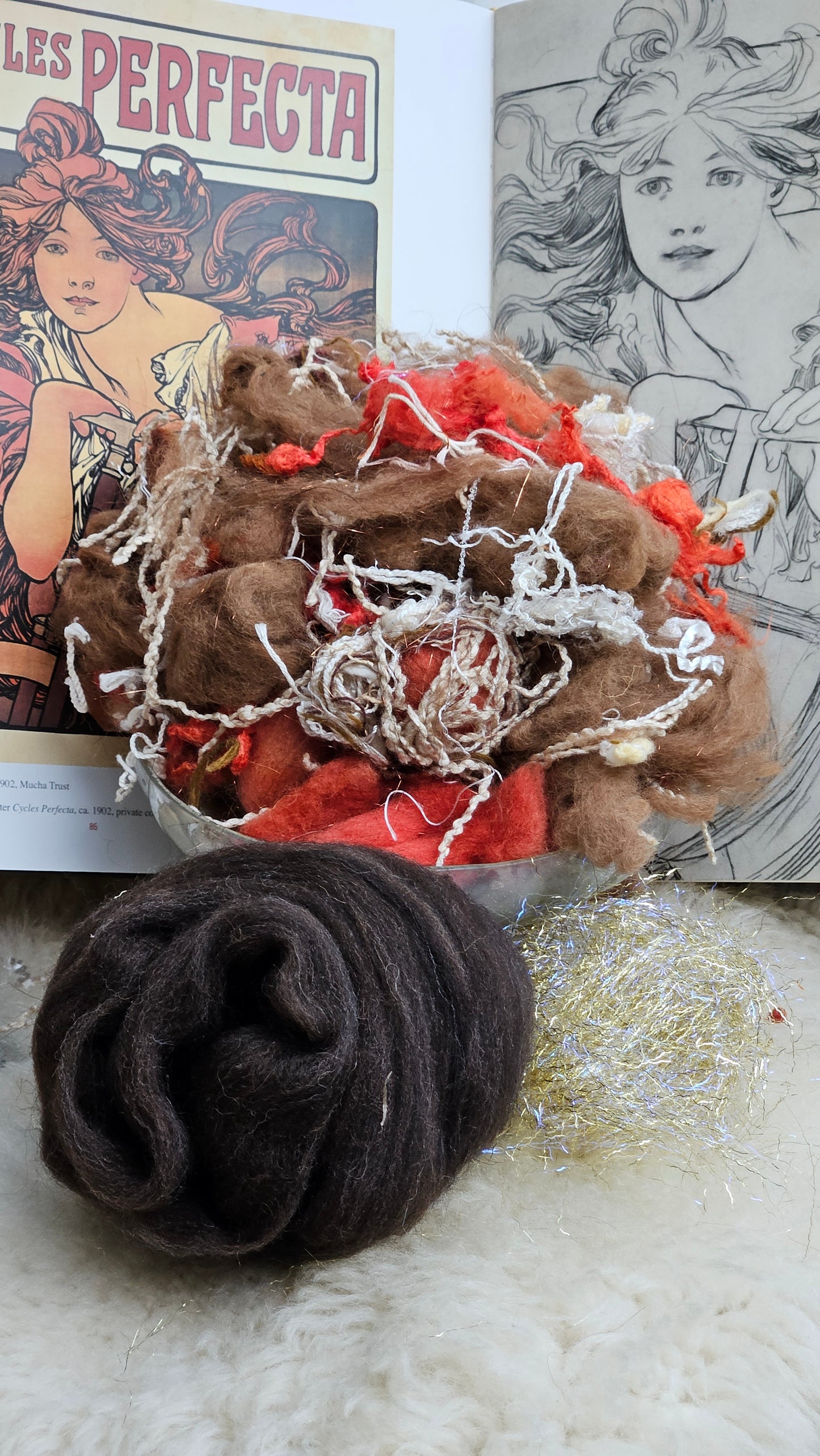 PERFECTA Alphonse Mucha Inspired Inspired Fiber Art Texture Blend Kit - 2.5 ounces