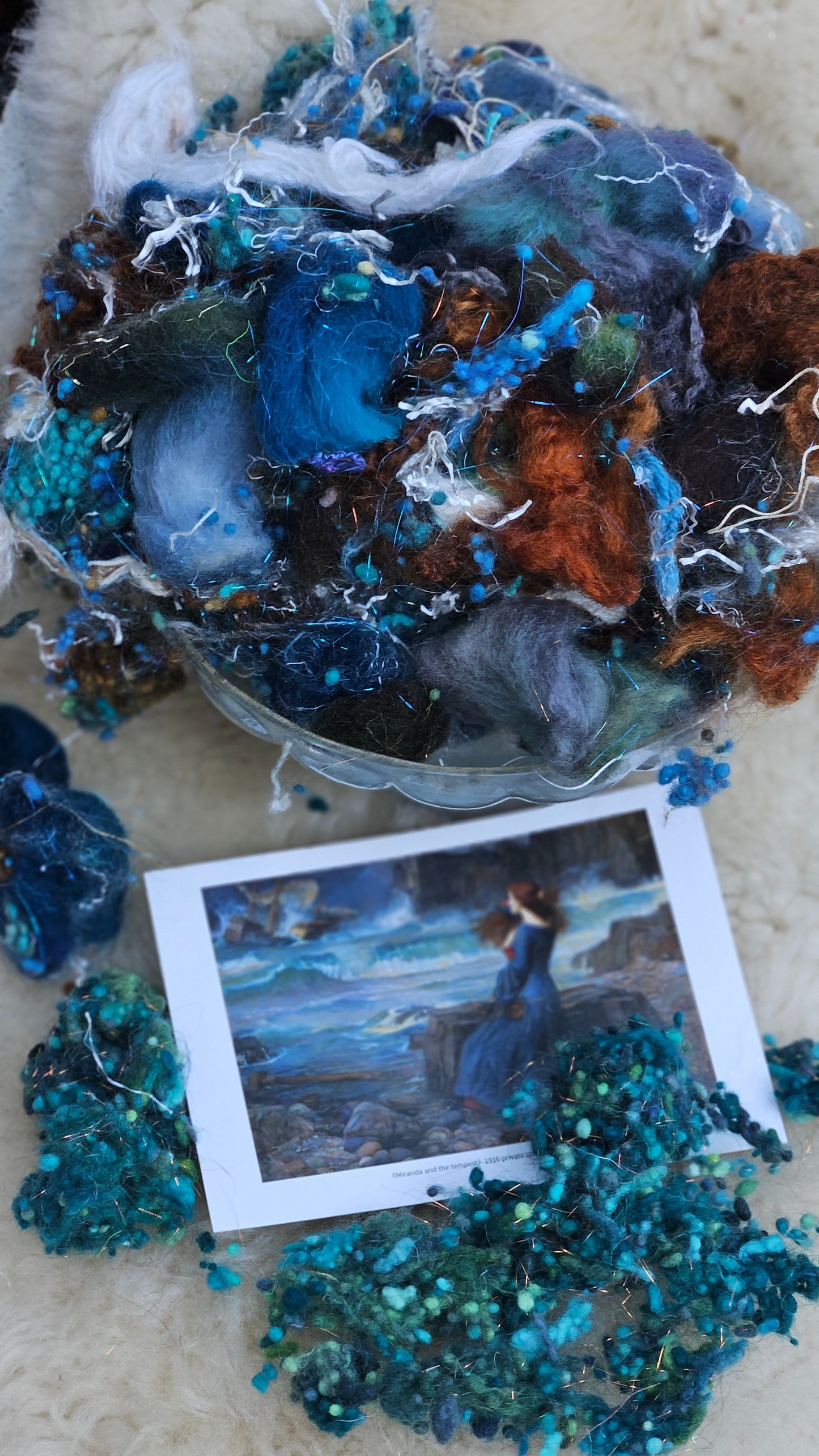MIRANDA AND THE TEMPEST Waterhouse Inspired Fiber Art Texture Blend Kit - 2.5 ounces