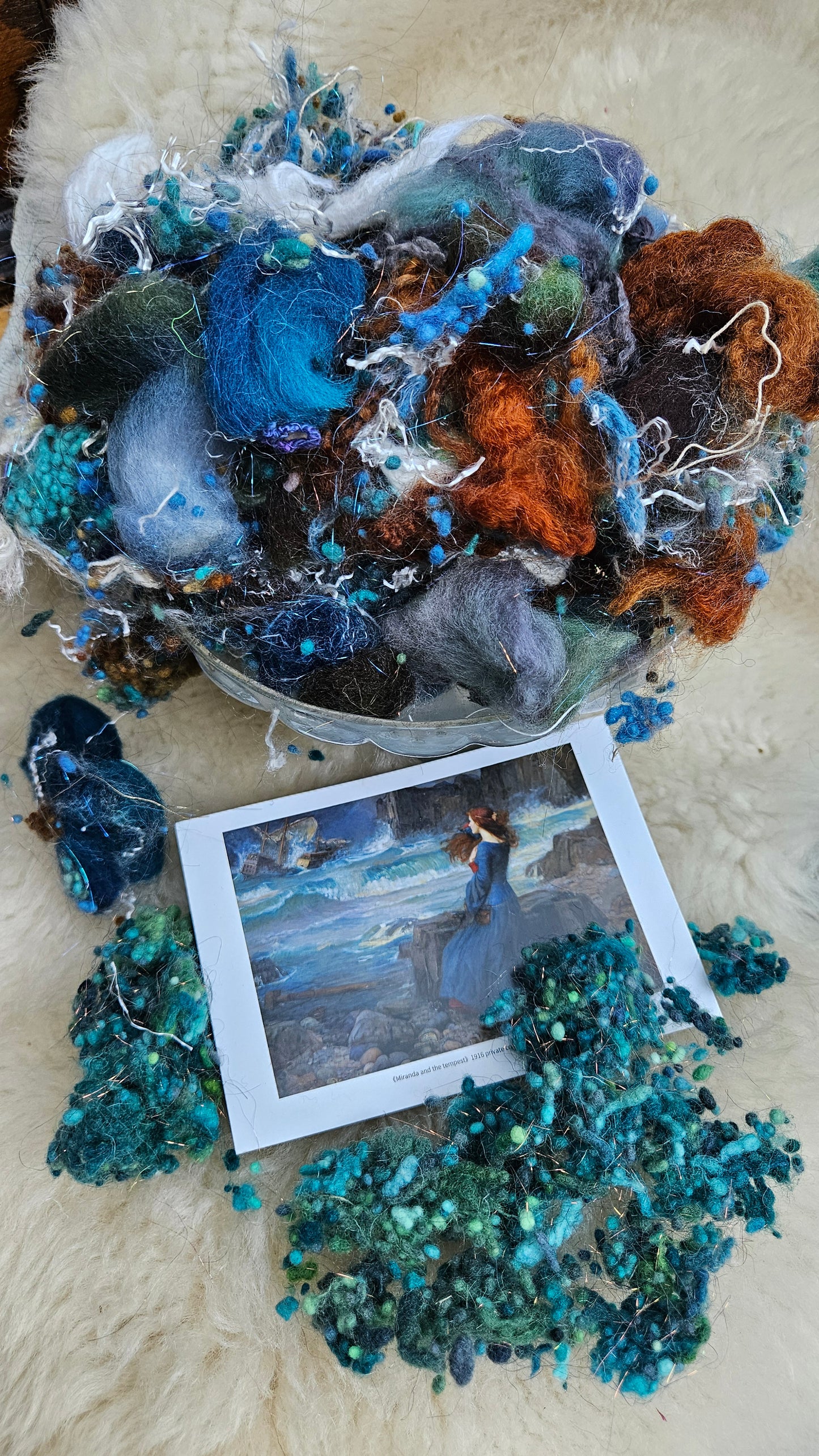 MIRANDA AND THE TEMPEST Waterhouse Inspired Fiber Art Texture Blend Kit - 2.5 ounces