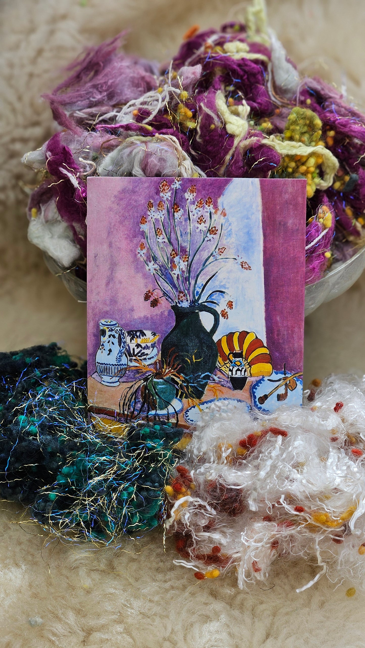 STILL LIFE WITH FLOWERS - limited edition Matisse Abstract Expressionism inspired luxury fiber artist kit for fiber blending and felting - 2.5 oz | 71 g